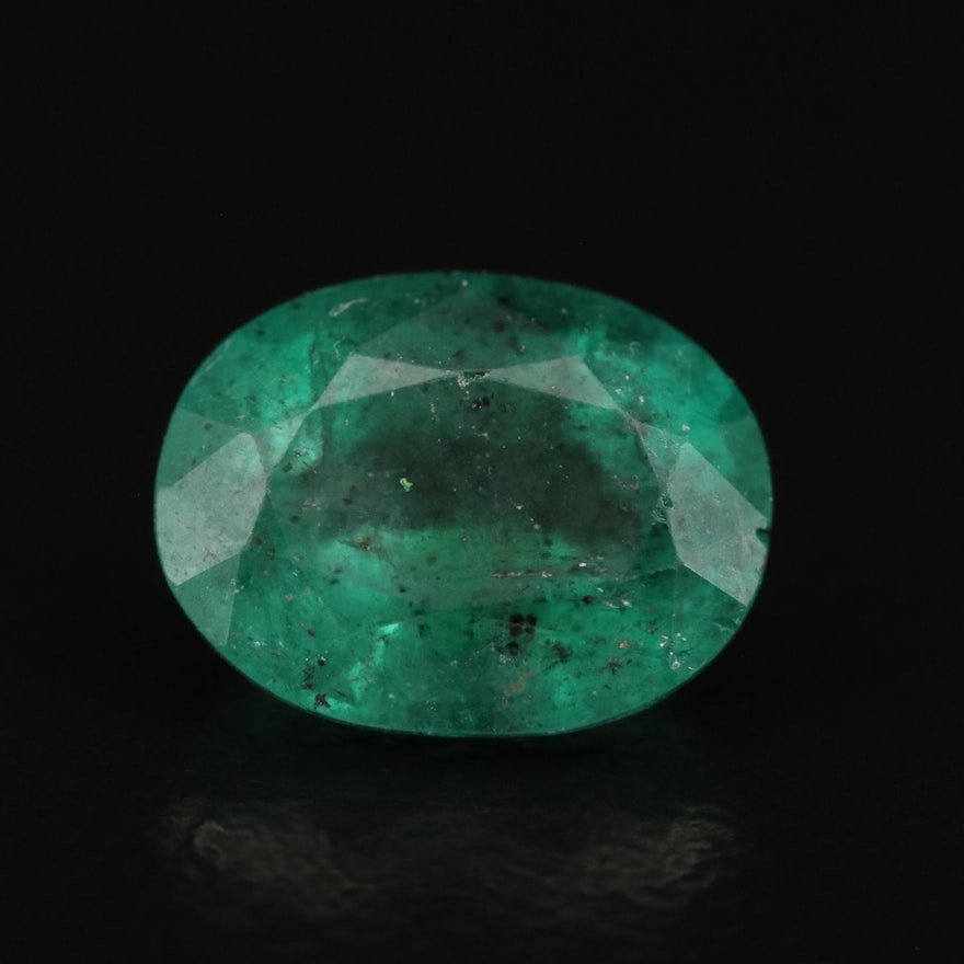 Loose 2.02 CT Oval Faceted Emerald