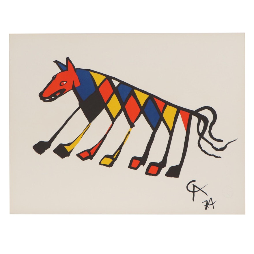 Alexander Calder Color Lithograph "Beastie," 1974