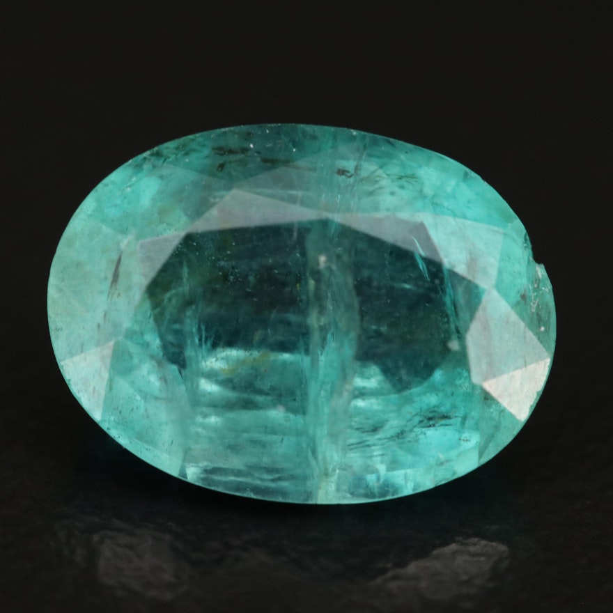 Loose 3.77 CT Oval Faceted Emerald