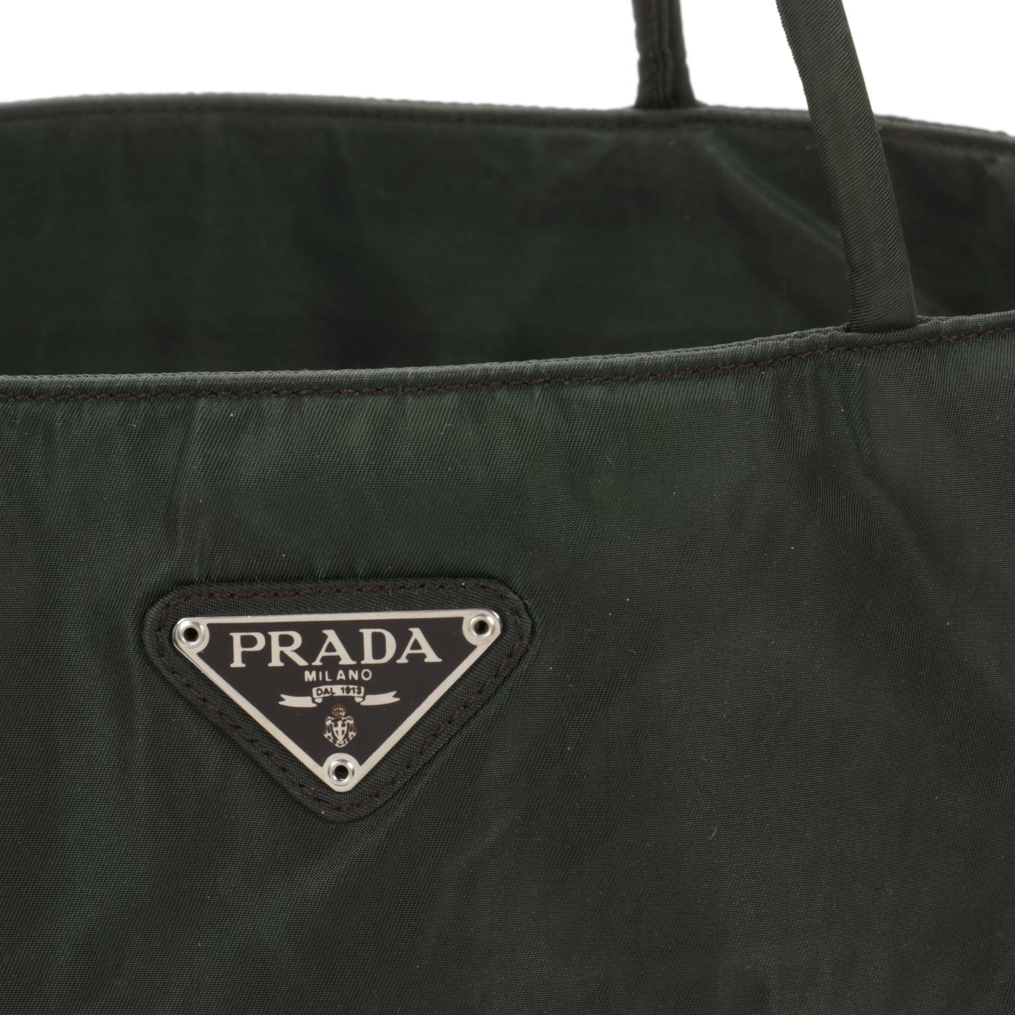 Prada Tote in Dark Green Tessuto Nylon