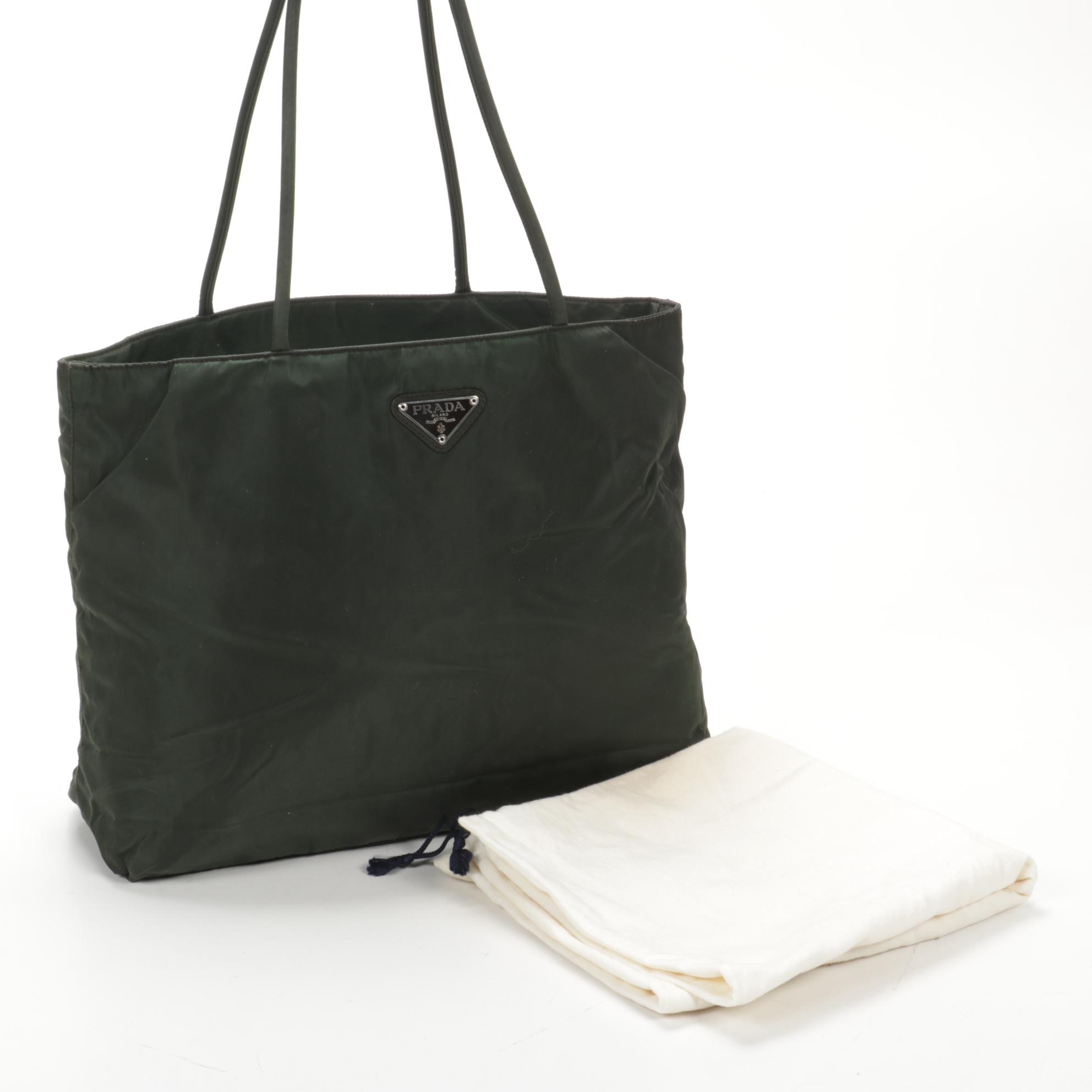 Prada Tote in Dark Green Tessuto Nylon