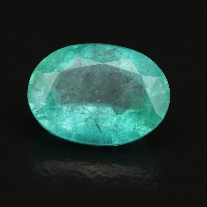 Loose 1.95 CT Oval Faceted Emerald