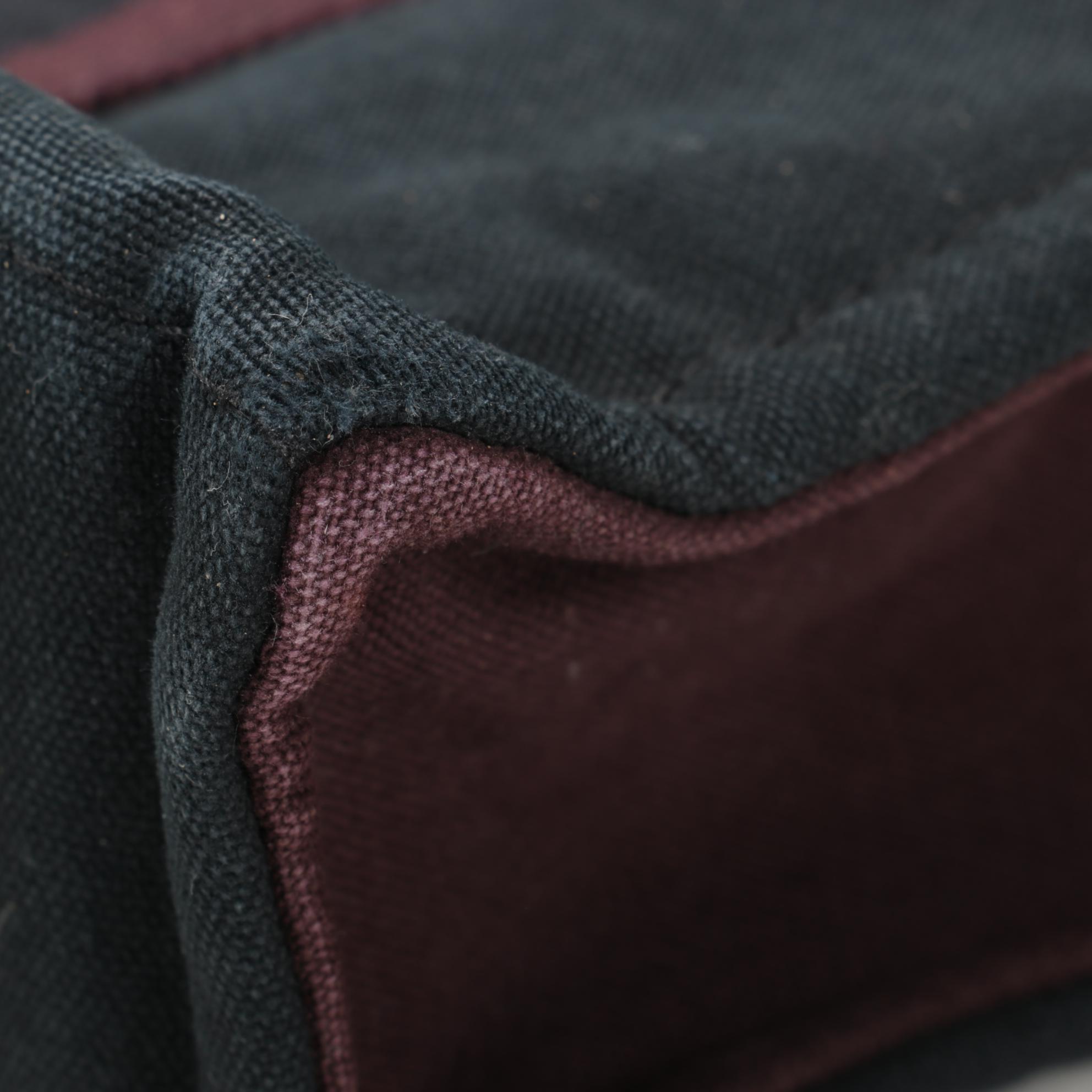 Hermès Fourre Tout PM Tote in Black/Burgundy Cotton Canvas