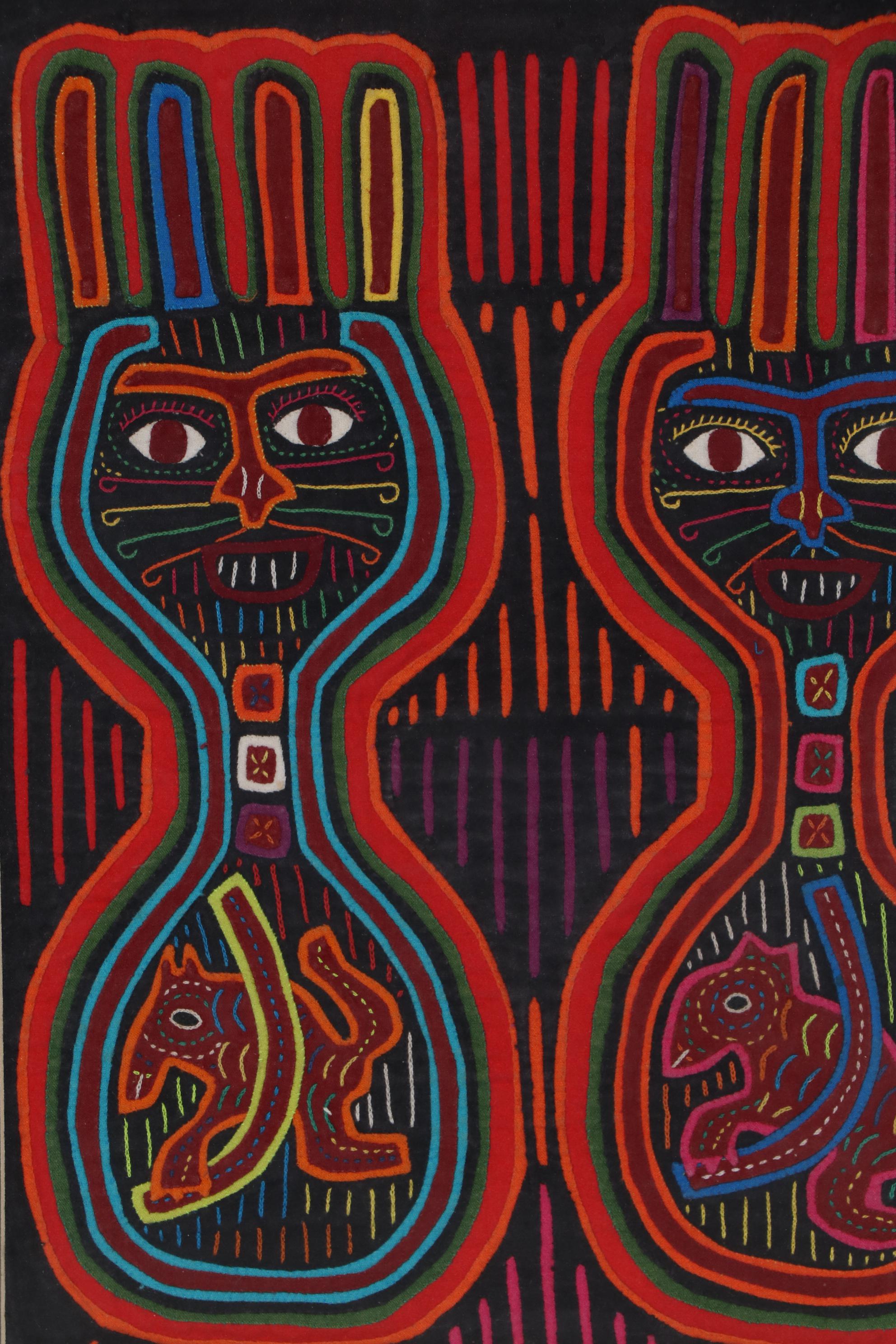 Panamanian Guna Mola Folk Art Appliqué Textile Panel