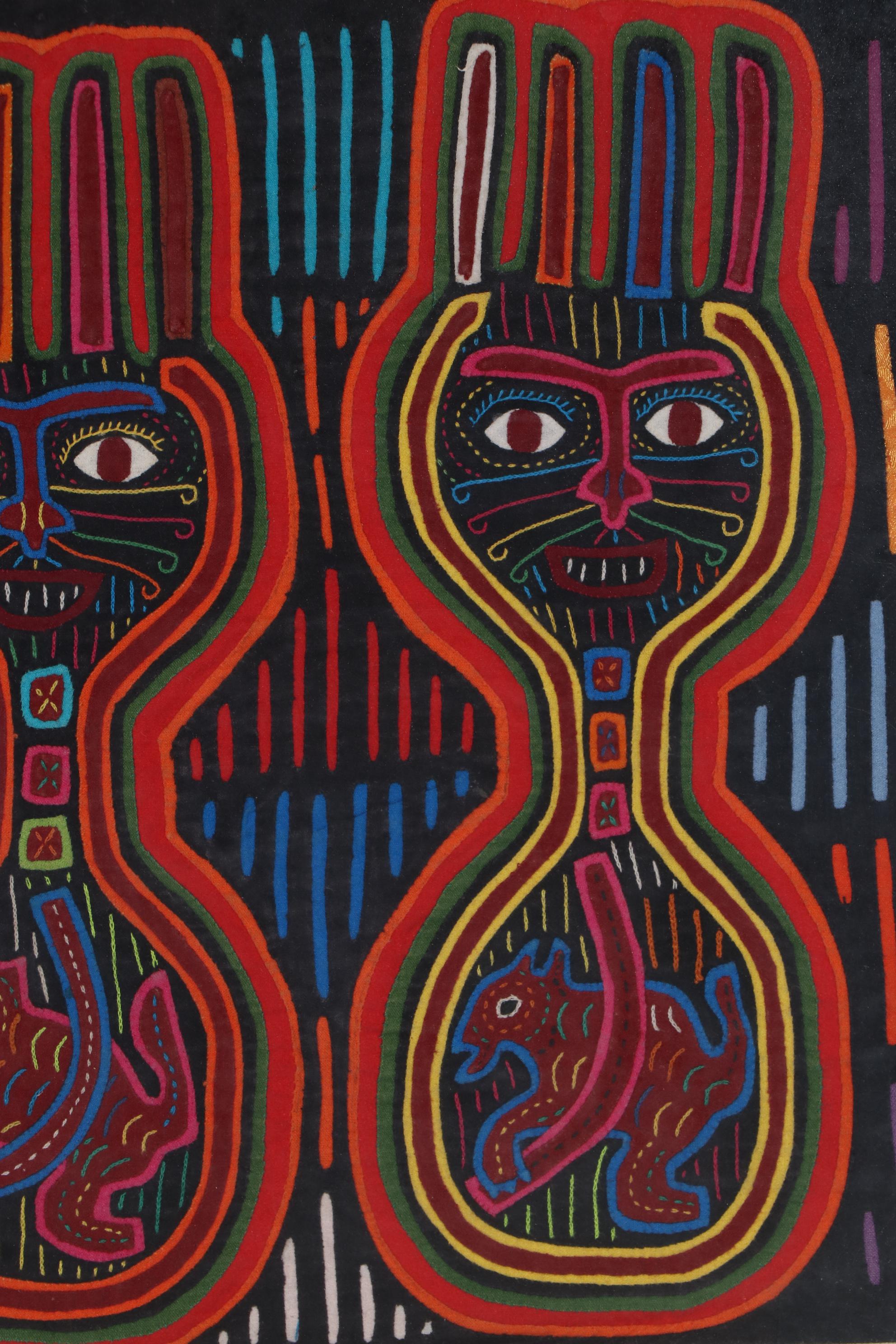 Panamanian Guna Mola Folk Art Appliqué Textile Panel