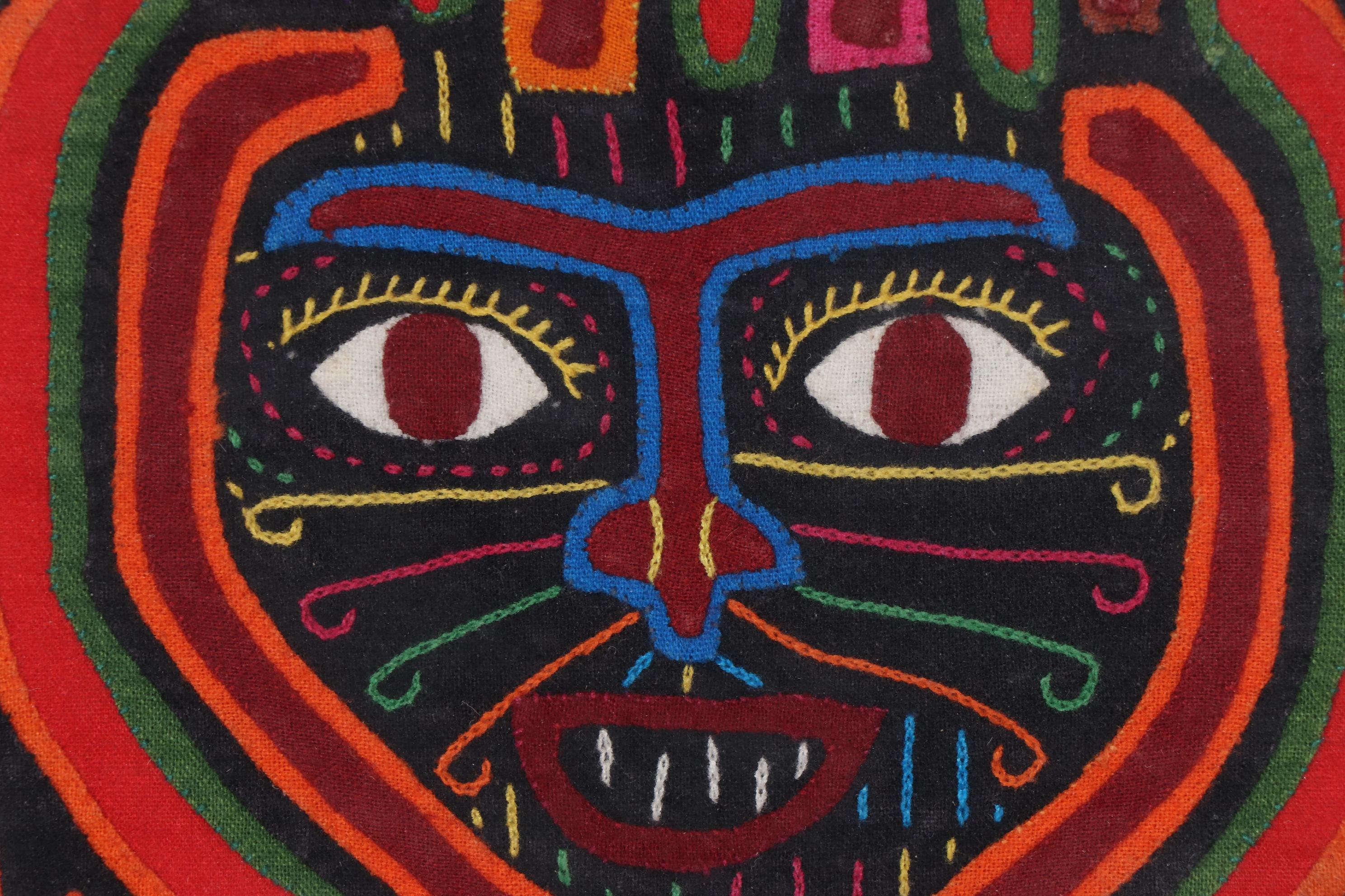 Panamanian Guna Mola Folk Art Appliqué Textile Panel