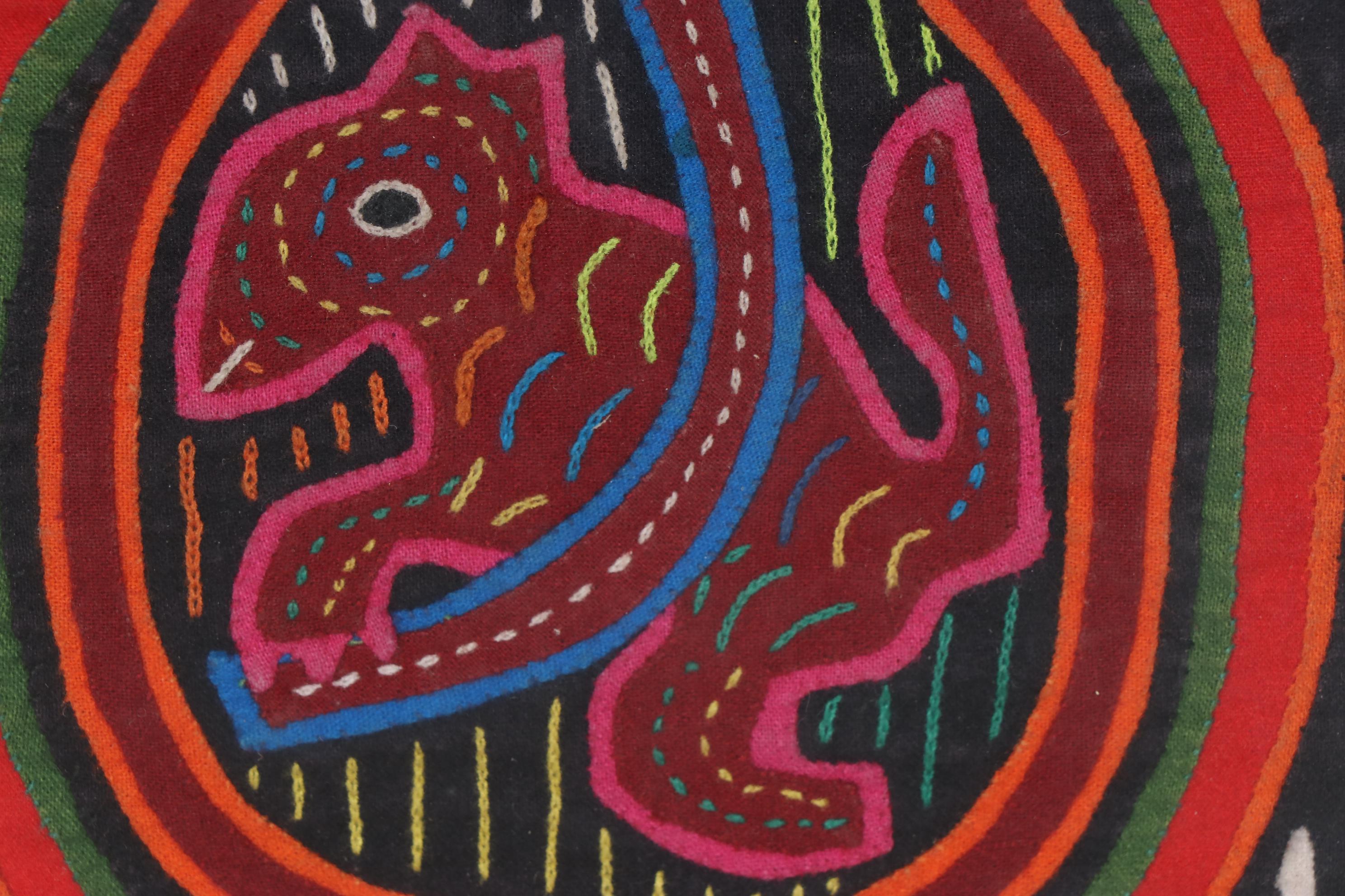 Panamanian Guna Mola Folk Art Appliqué Textile Panel