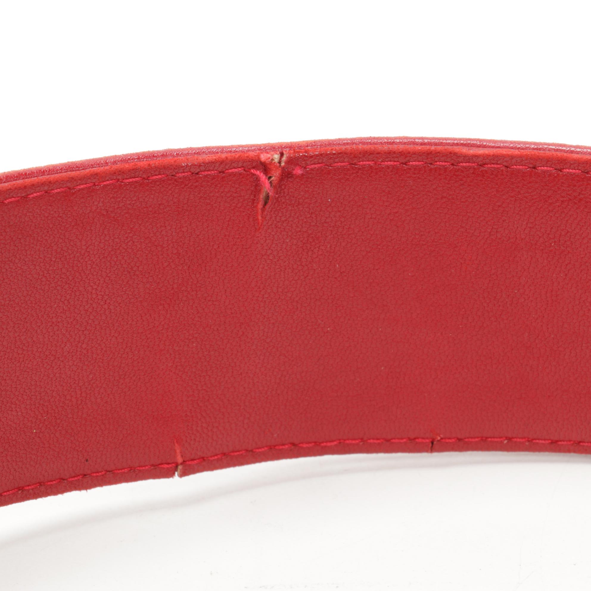 Christian Dior Shoulder Bag in Red Cannage Suede and Leather