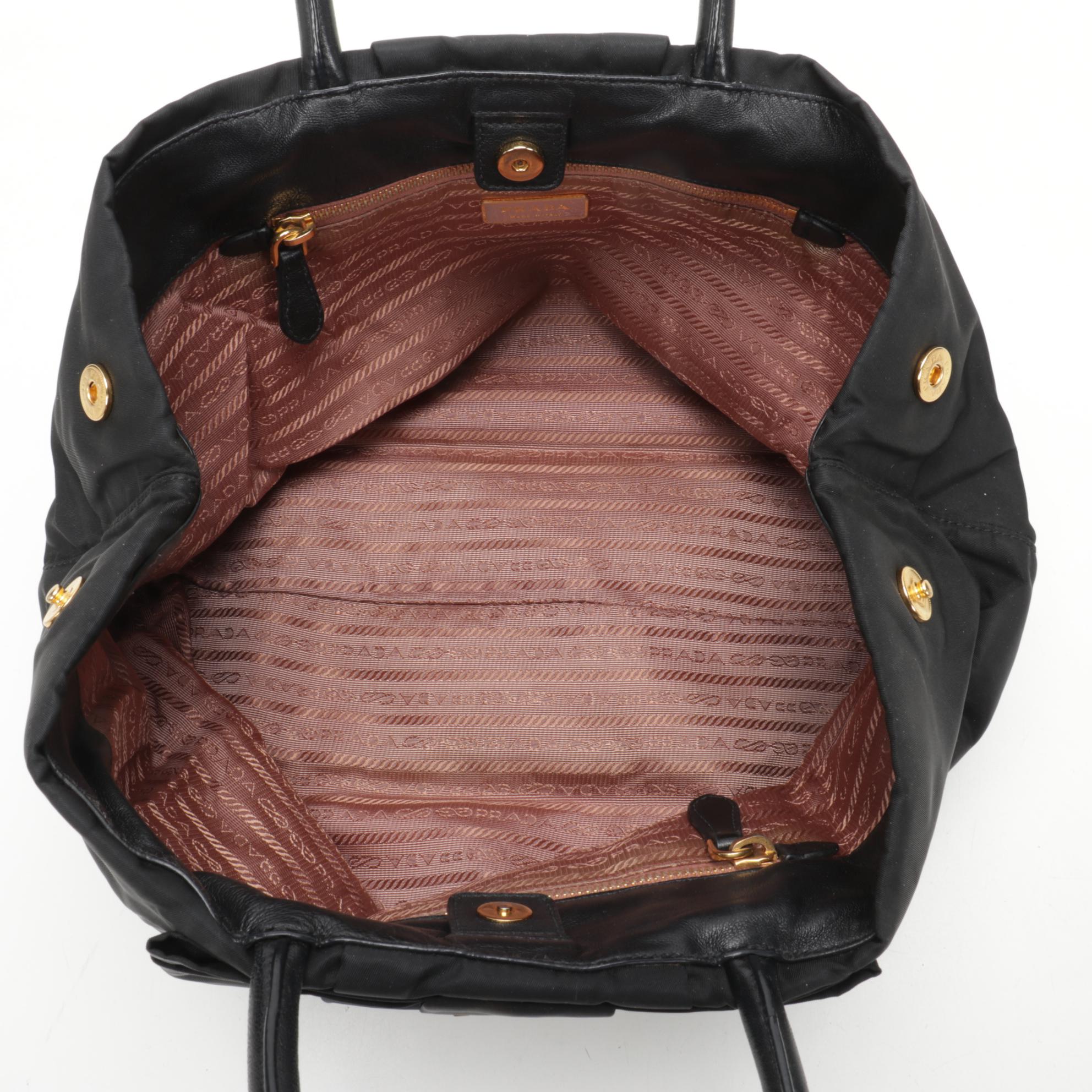 Prada Bow Tote in Black Tessuto Nylon