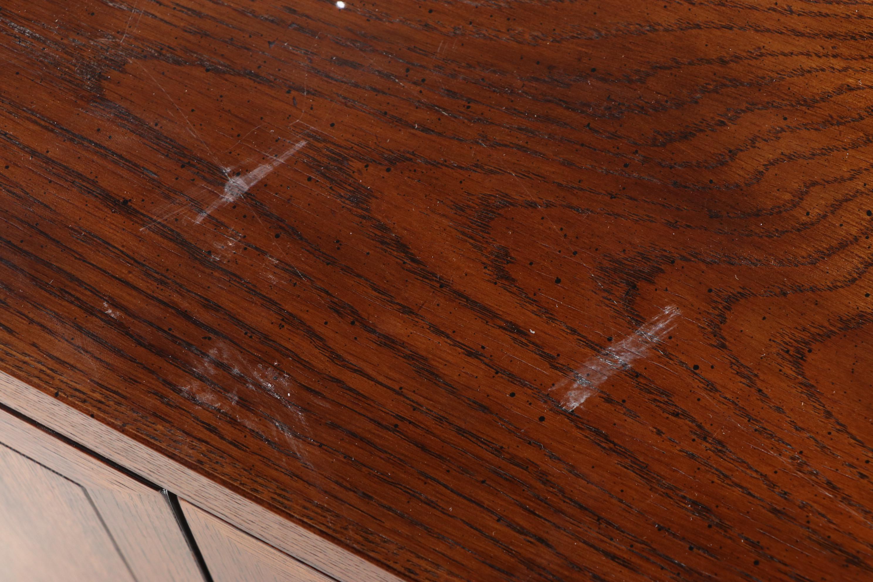 Henredon Campaign Style Brass-Mounted Oak Side Cabinet, Late 20th Century