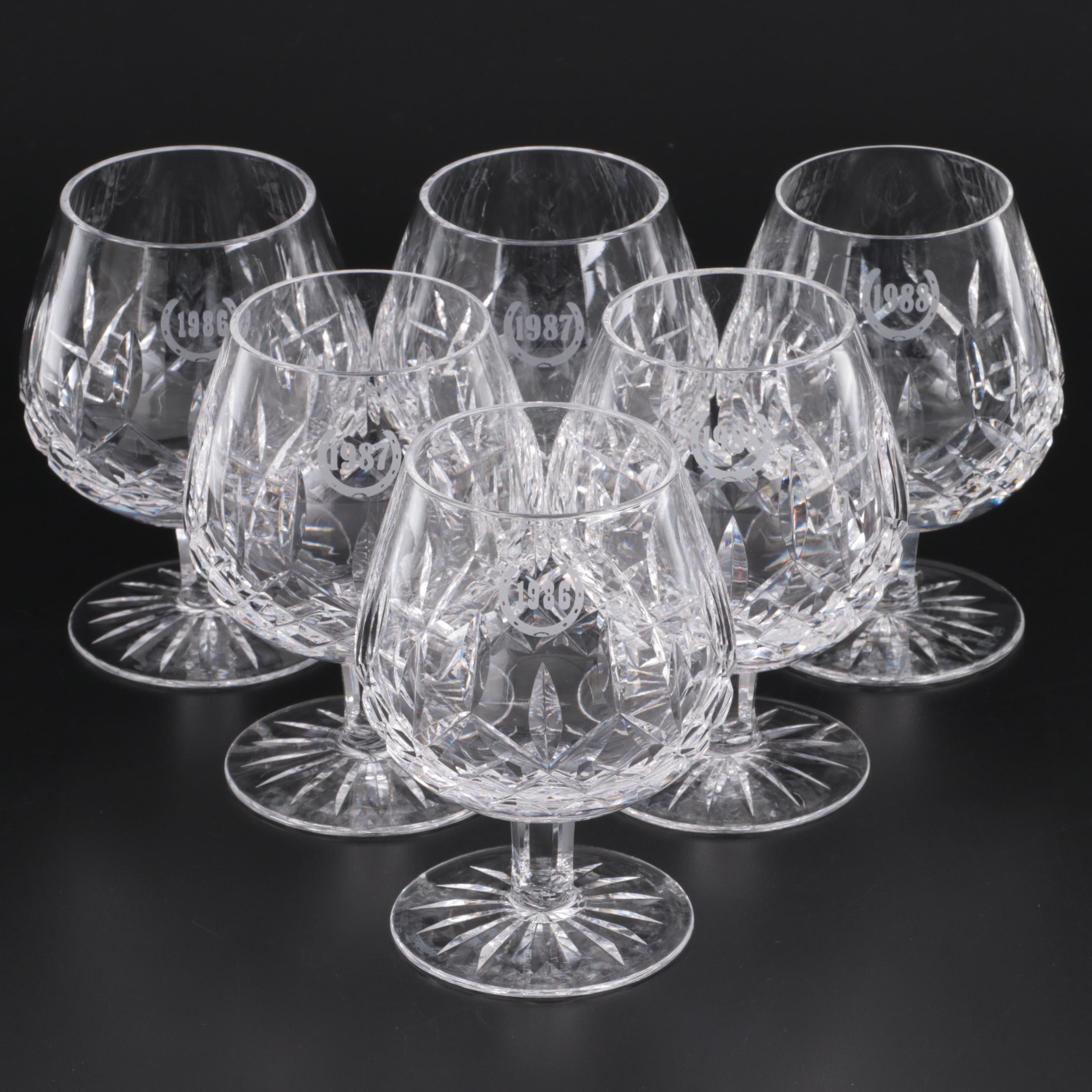 Waterford Crystal "Lismore" Brandy Snifters, Late 20th Century
