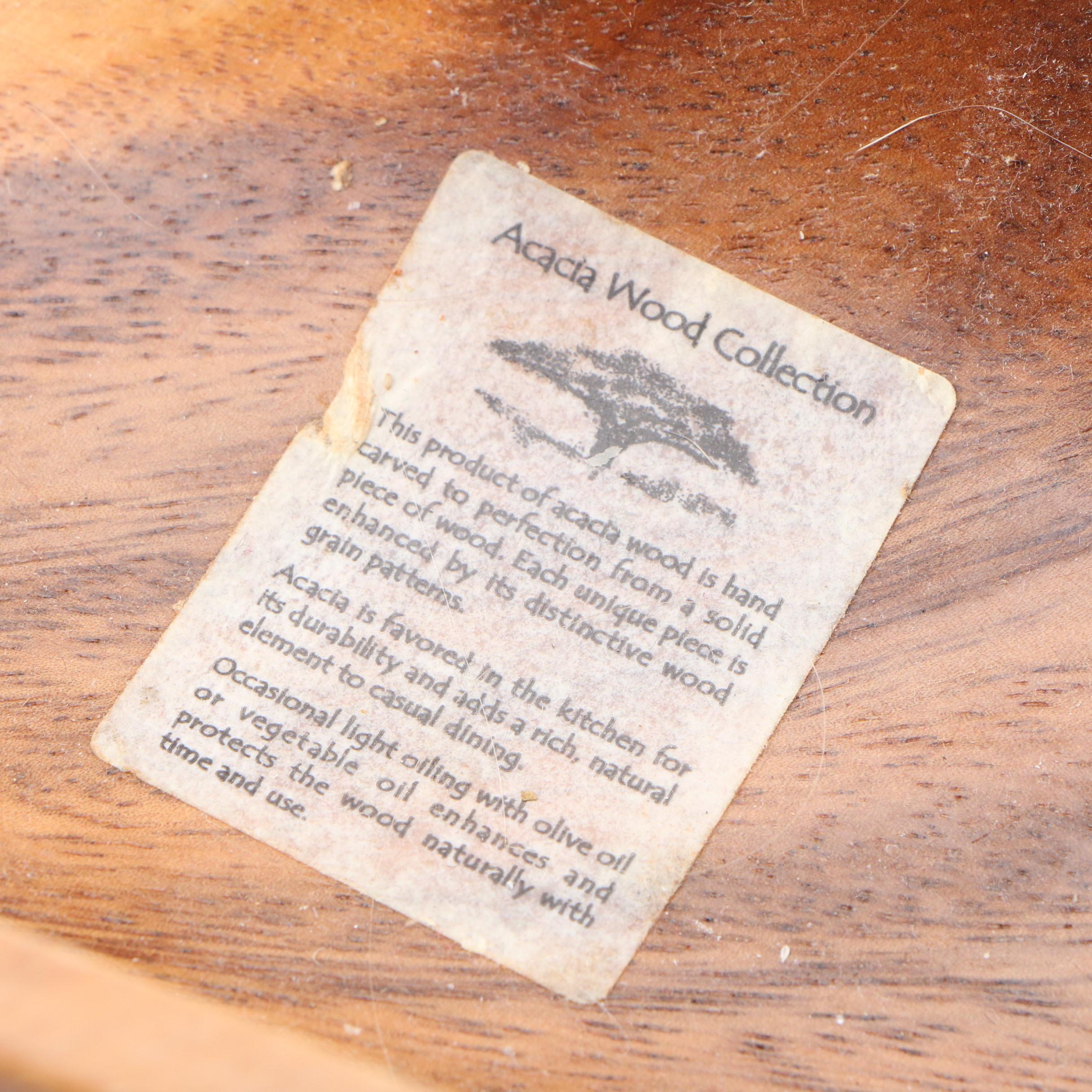 Boltalite, Teak, Palm & Acacia Wood Carved Bowls, Platters, with Dansk Spreaders