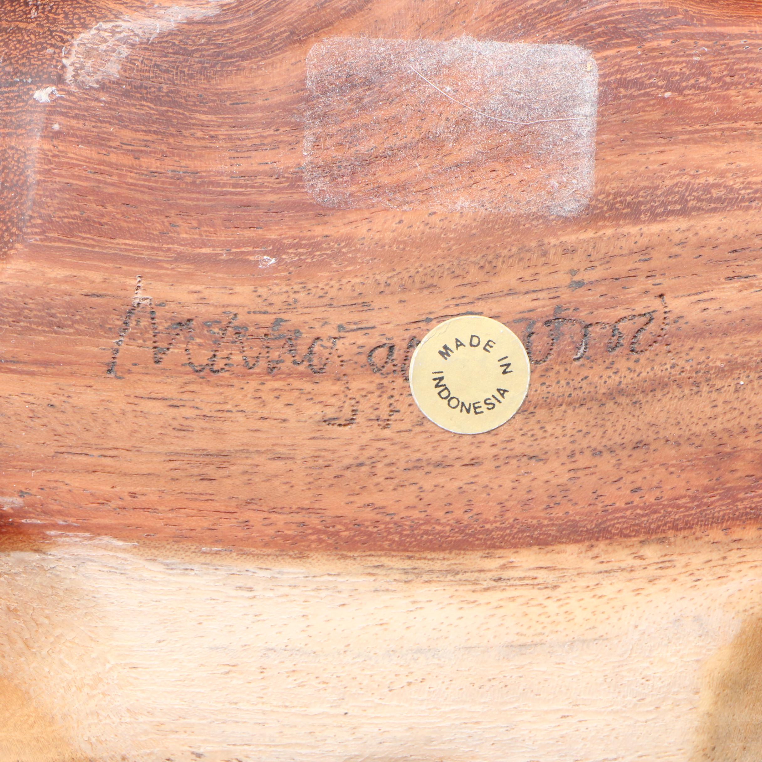 Boltalite, Teak, Palm & Acacia Wood Carved Bowls, Platters, with Dansk Spreaders