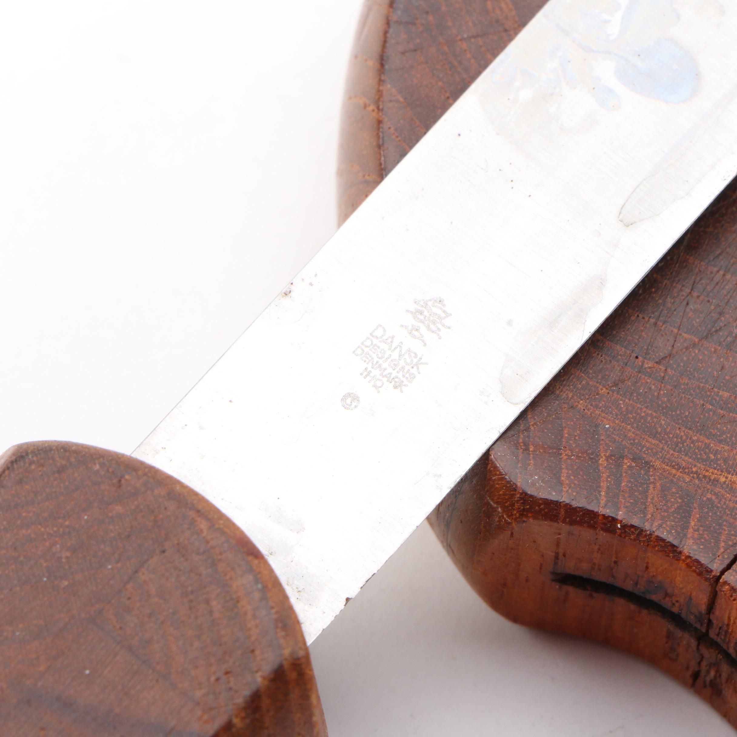 Boltalite, Teak, Palm & Acacia Wood Carved Bowls, Platters, with Dansk Spreaders