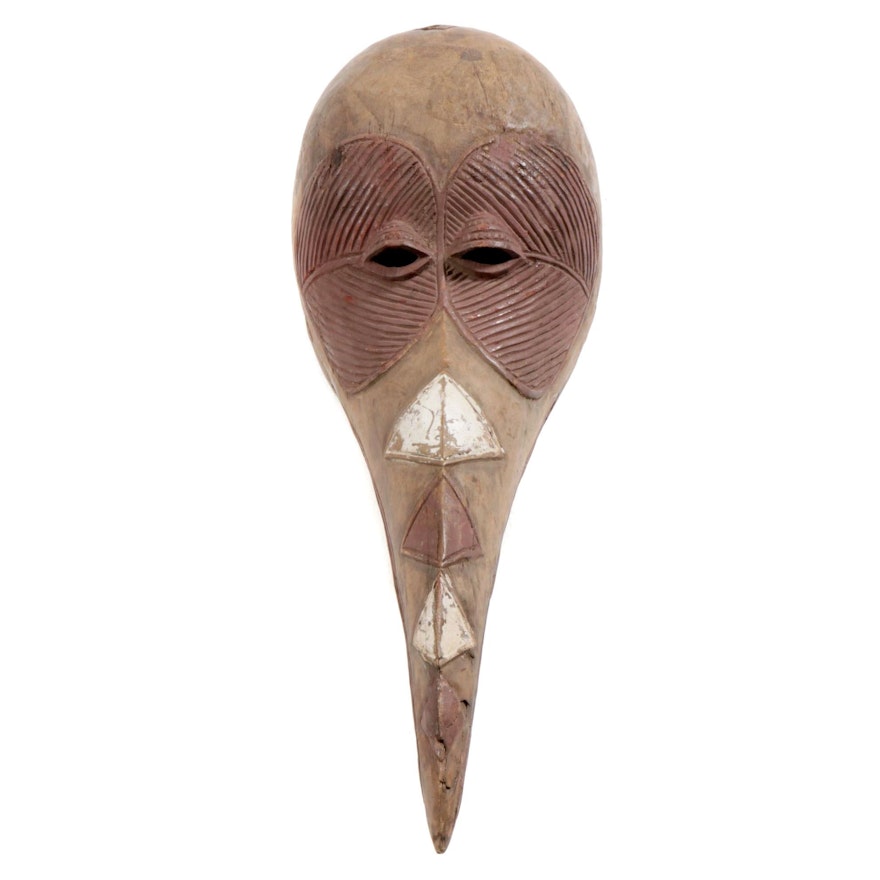 Baga Style Wood Bird Mask, West Africa