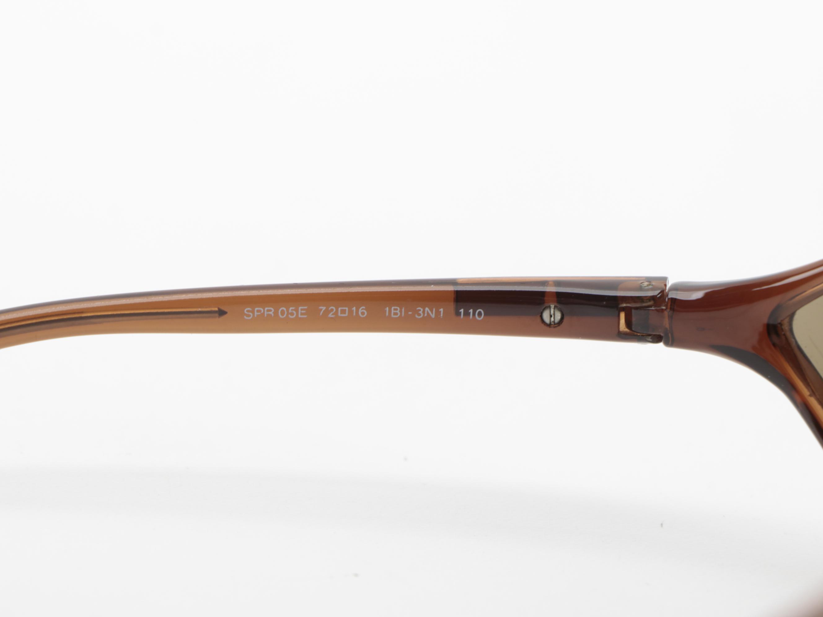 Prada SPR05E Brown Wrap Sunglasses with Case