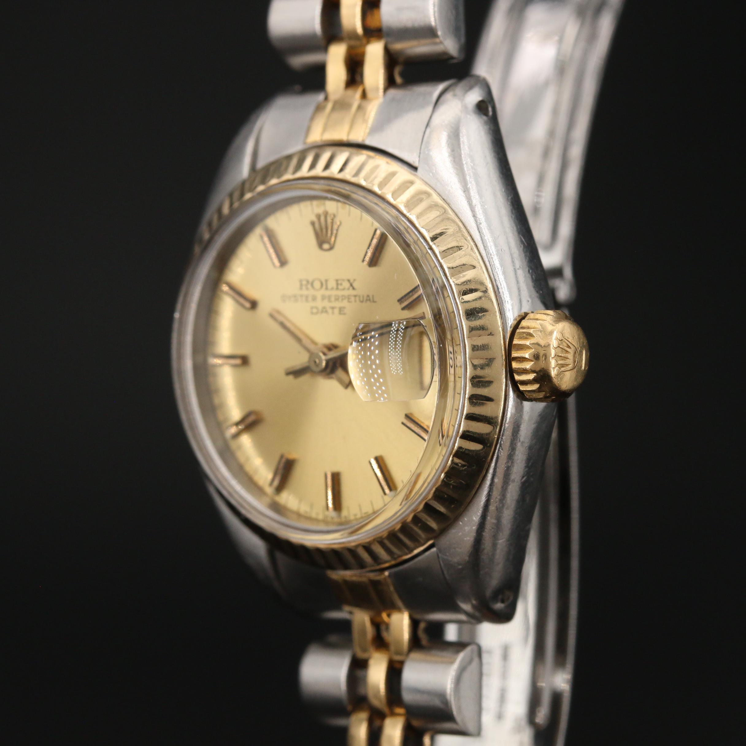 1982 Rolex Date 18K Gold and Stainless Steel Automatic Watch