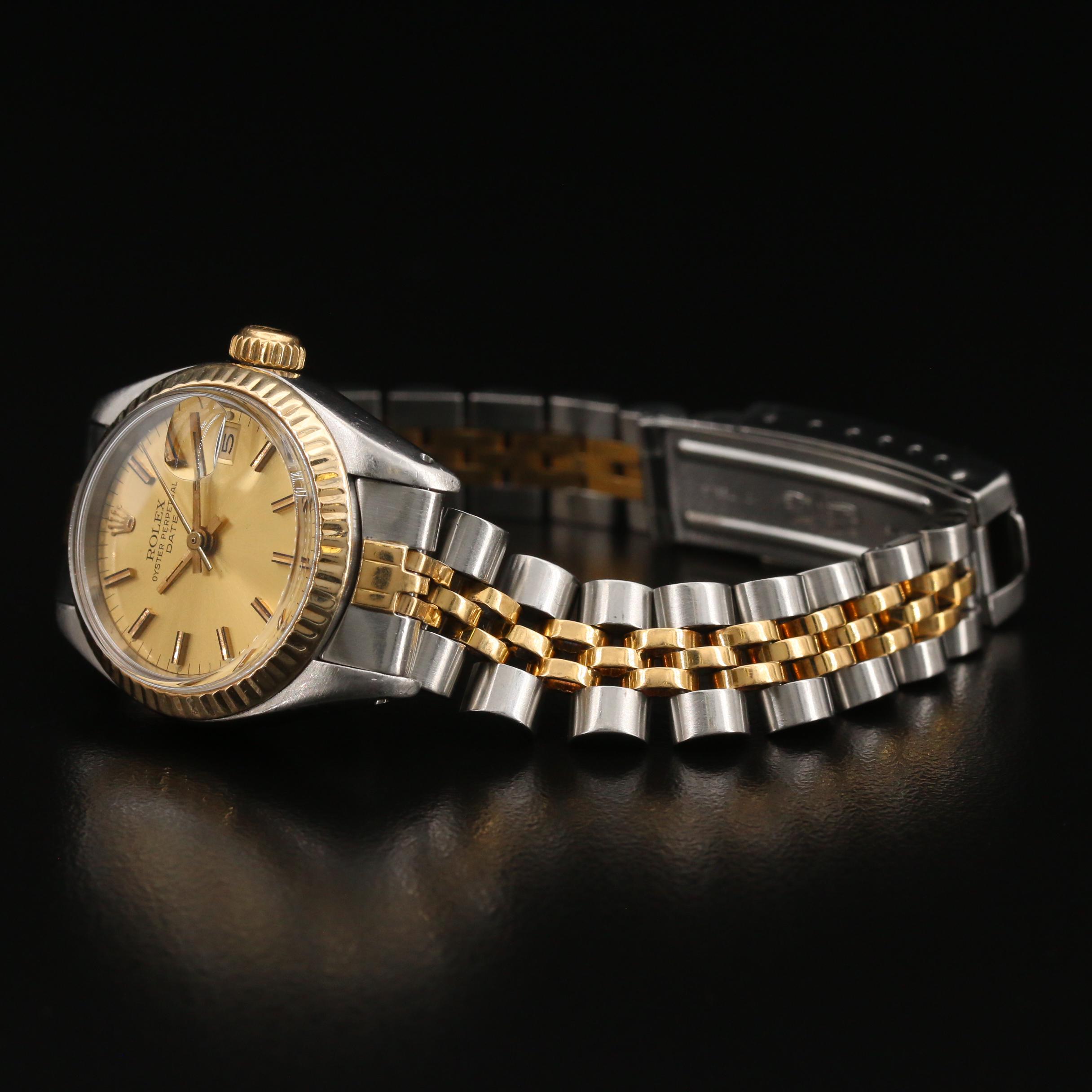 1982 Rolex Date 18K Gold and Stainless Steel Automatic Watch