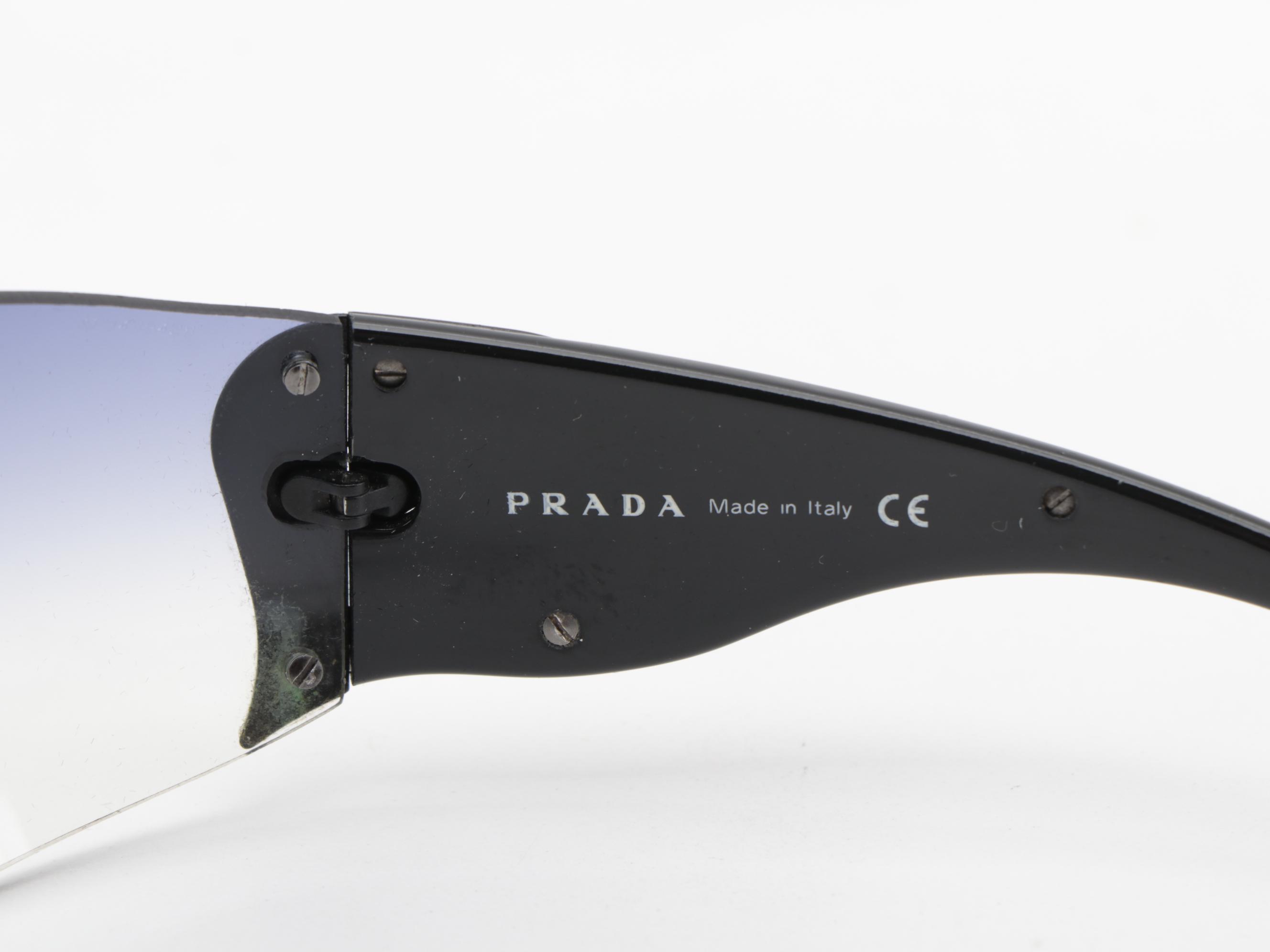 Prada SPR58F Shield Sunglasses with Case