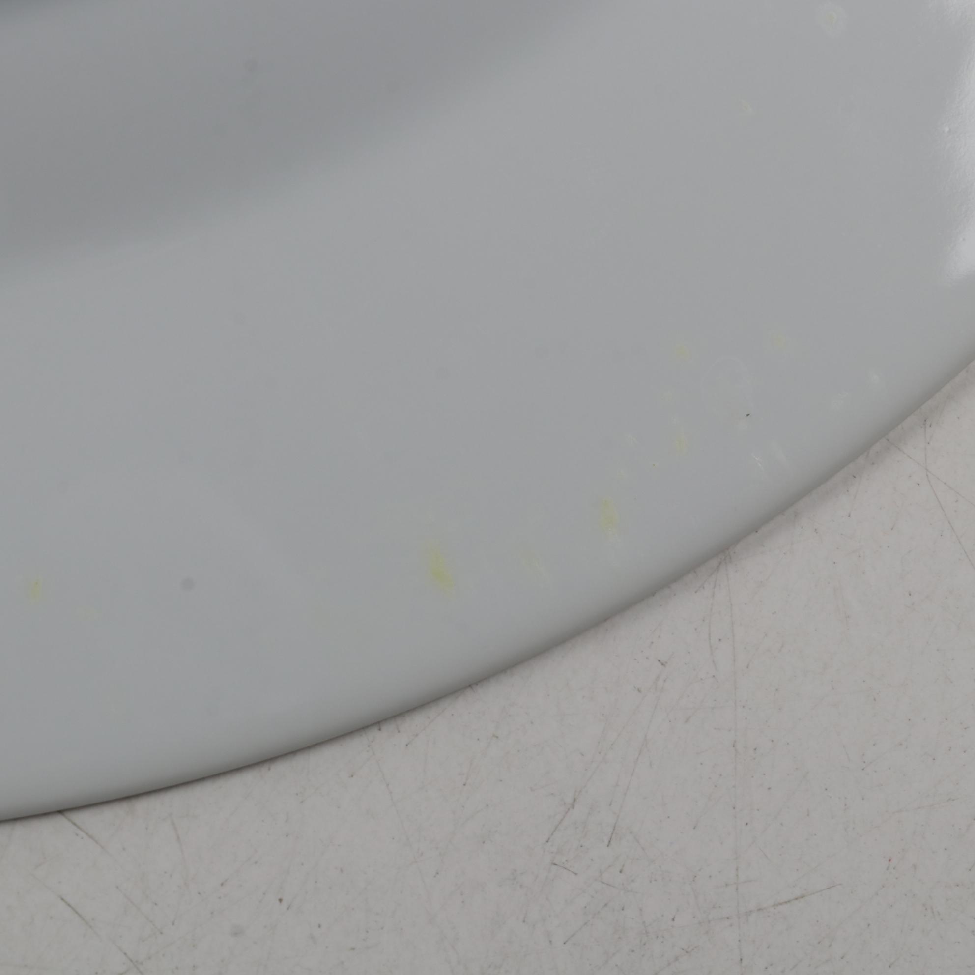 Pottery Barn "Nile" Dinner Plates with Ceramic "Blue Shell" Luncheon Plates