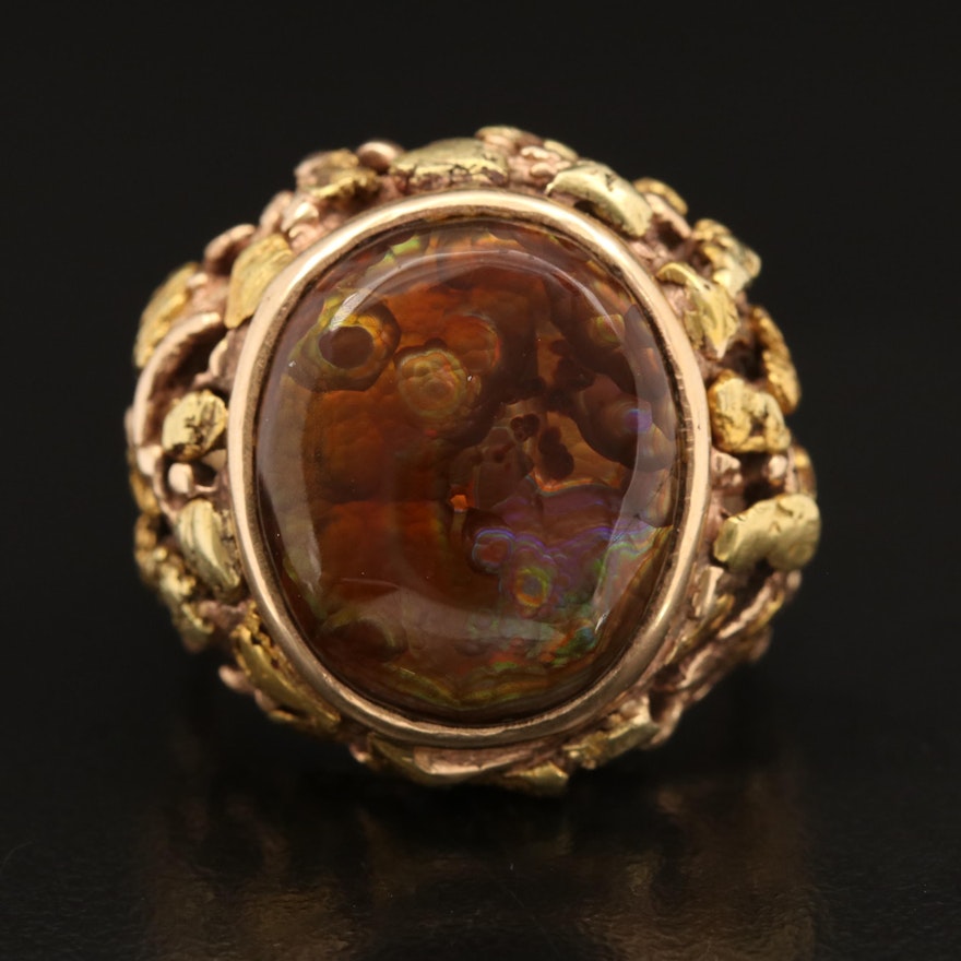 14K Fire Agate Ring