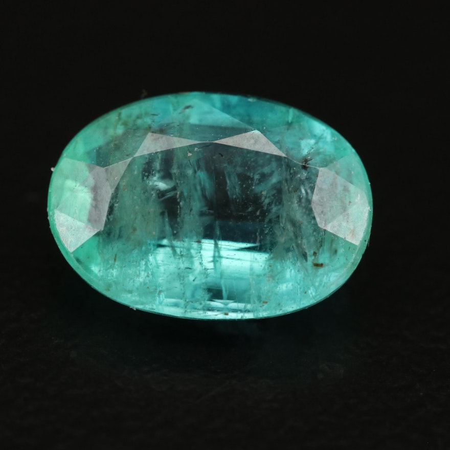 Loose 2.32 CT Oval Faceted Emerald