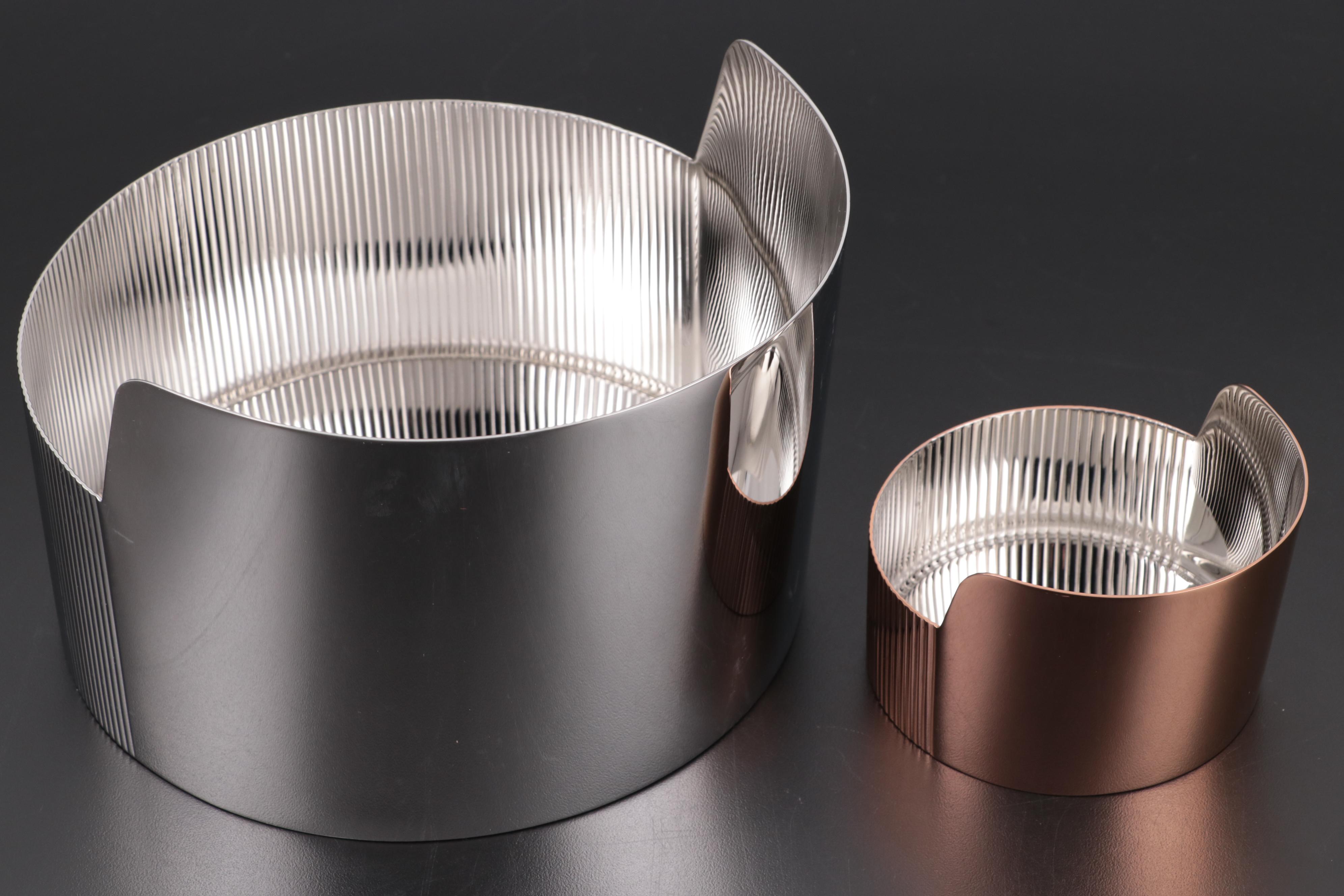 Georg Jensen "Urkiola" Candle Holders and Serving Bowls with "Duo" Salad Servers