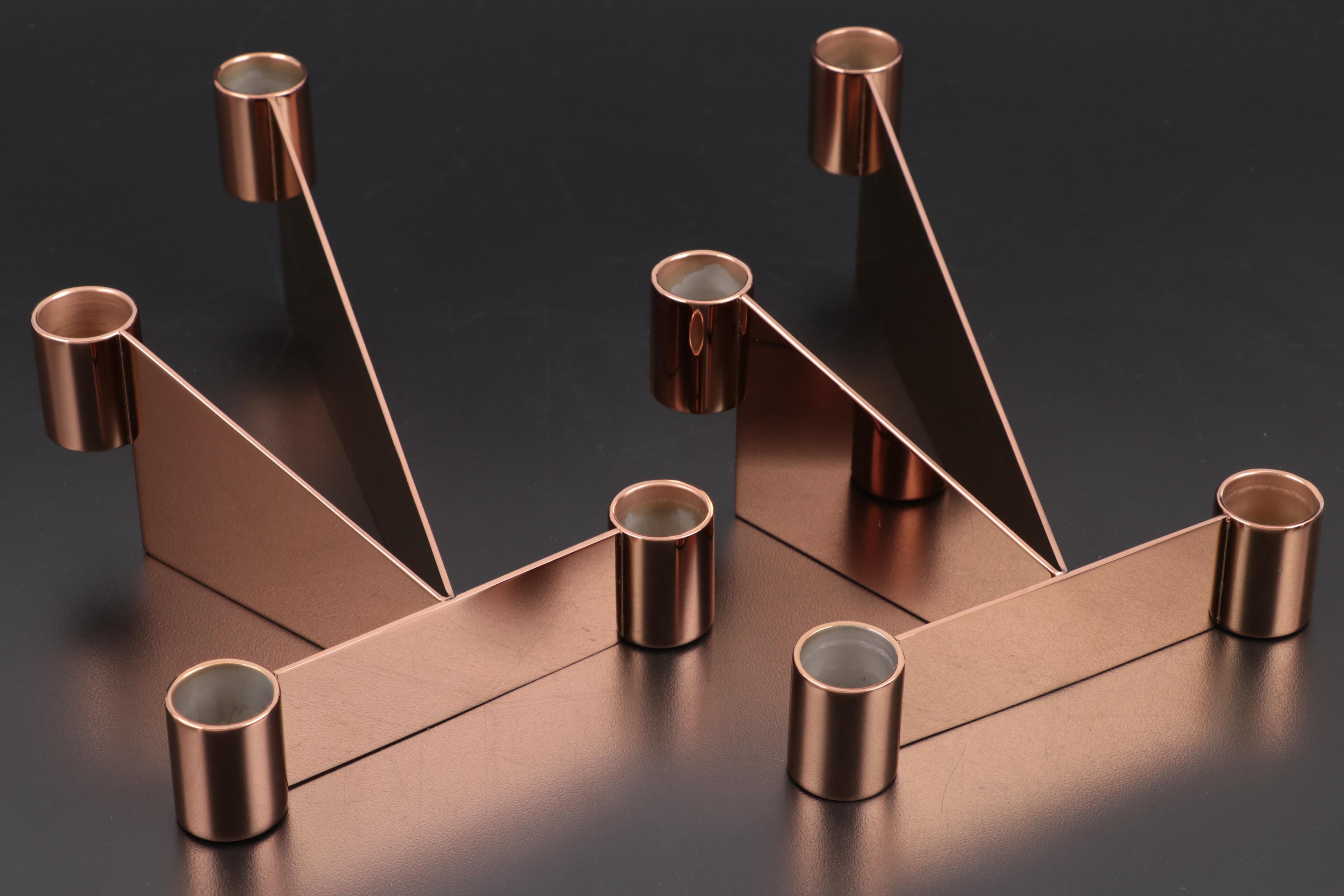 Georg Jensen "Urkiola" Candle Holders and Serving Bowls with "Duo" Salad Servers