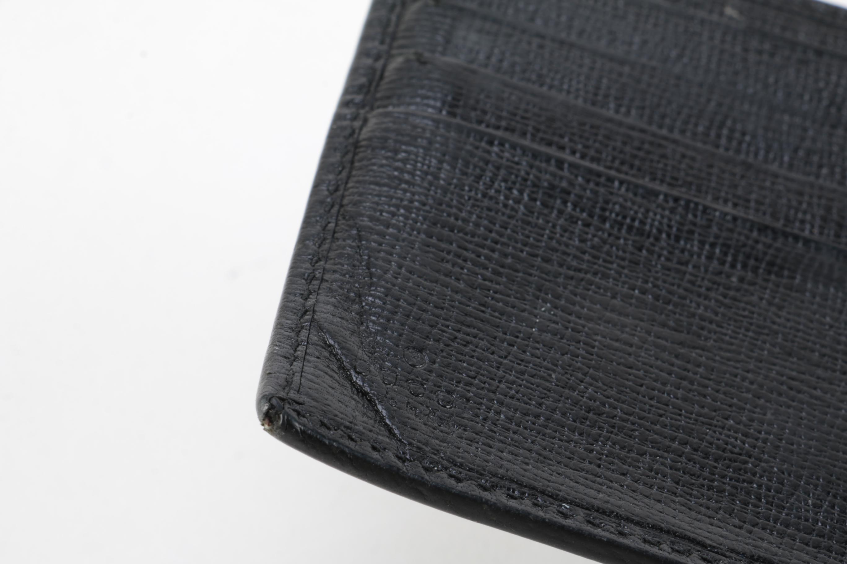 Gucci Black Leather Big G Folio Wallet