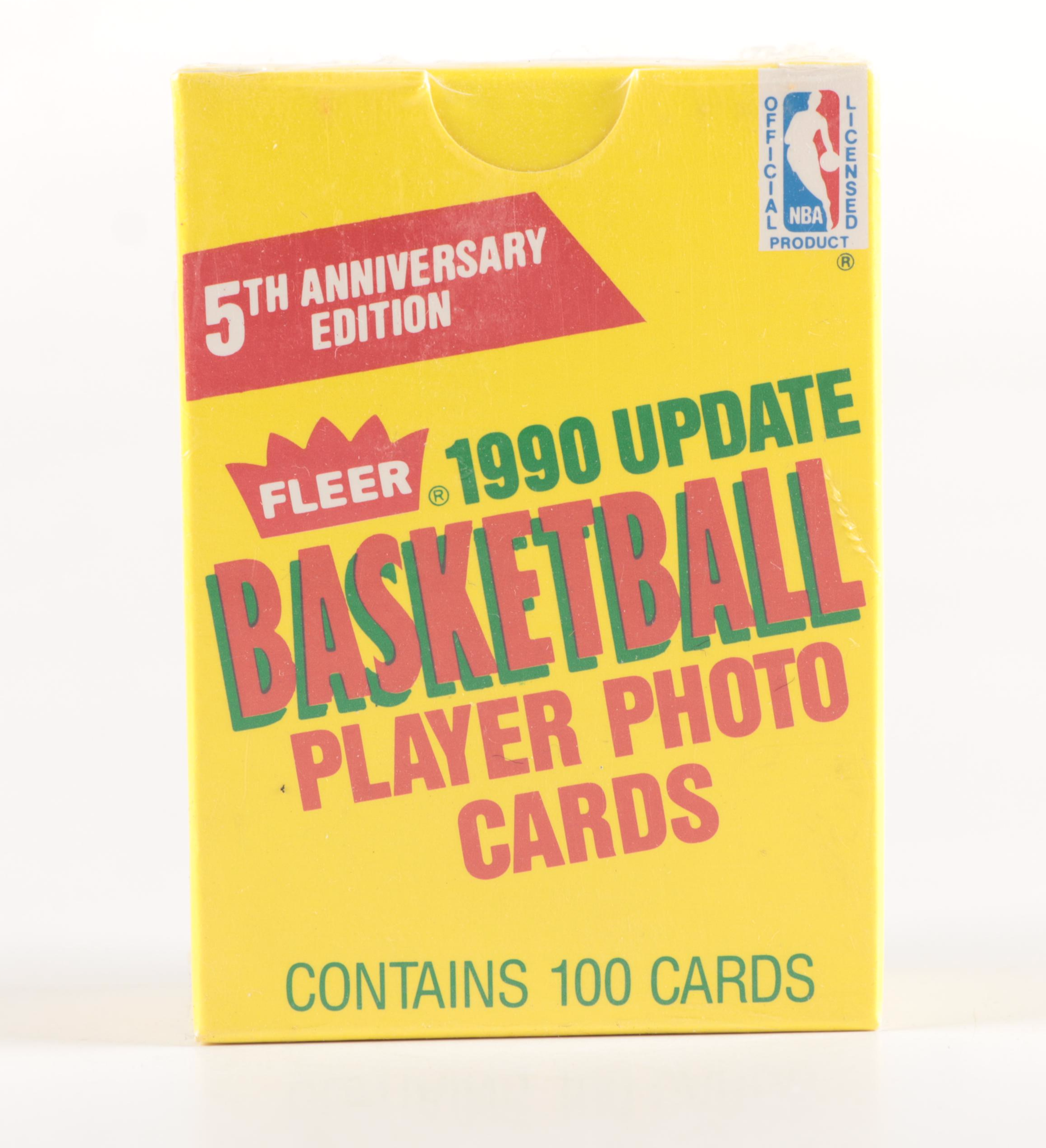 1990 Fleer Update "5th Anniversary Edition" Basketball Cards, 21 Sealed Sets