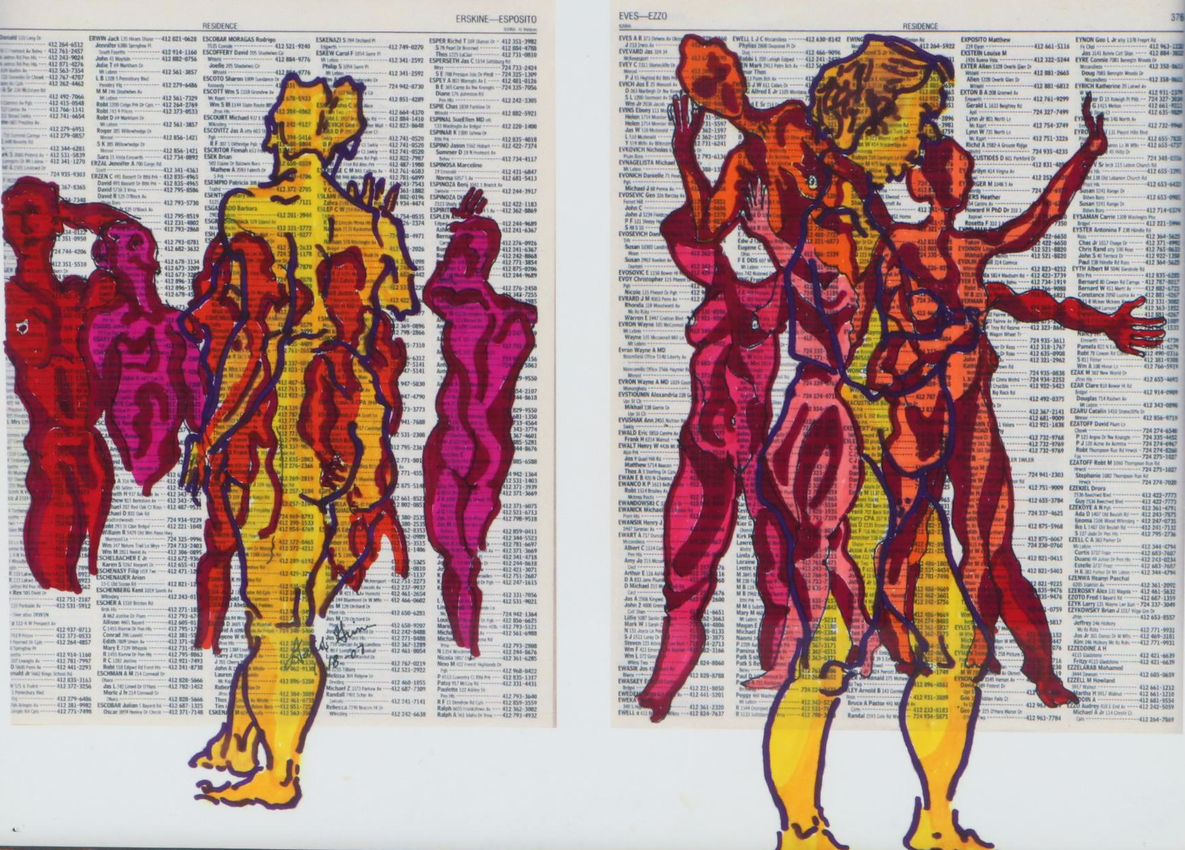 David Grim Marker Drawing of Life Model Figural Studies, 2007