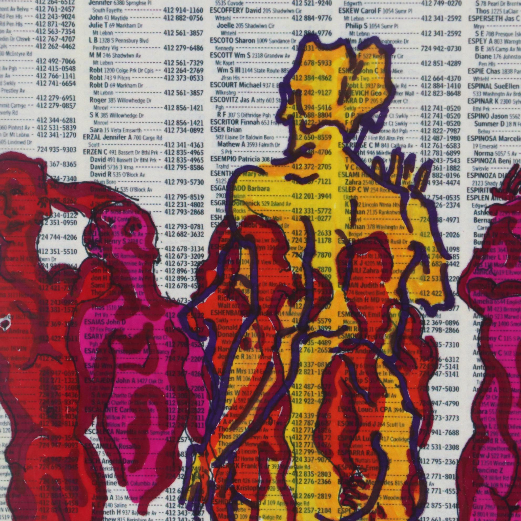 David Grim Marker Drawing of Life Model Figural Studies, 2007