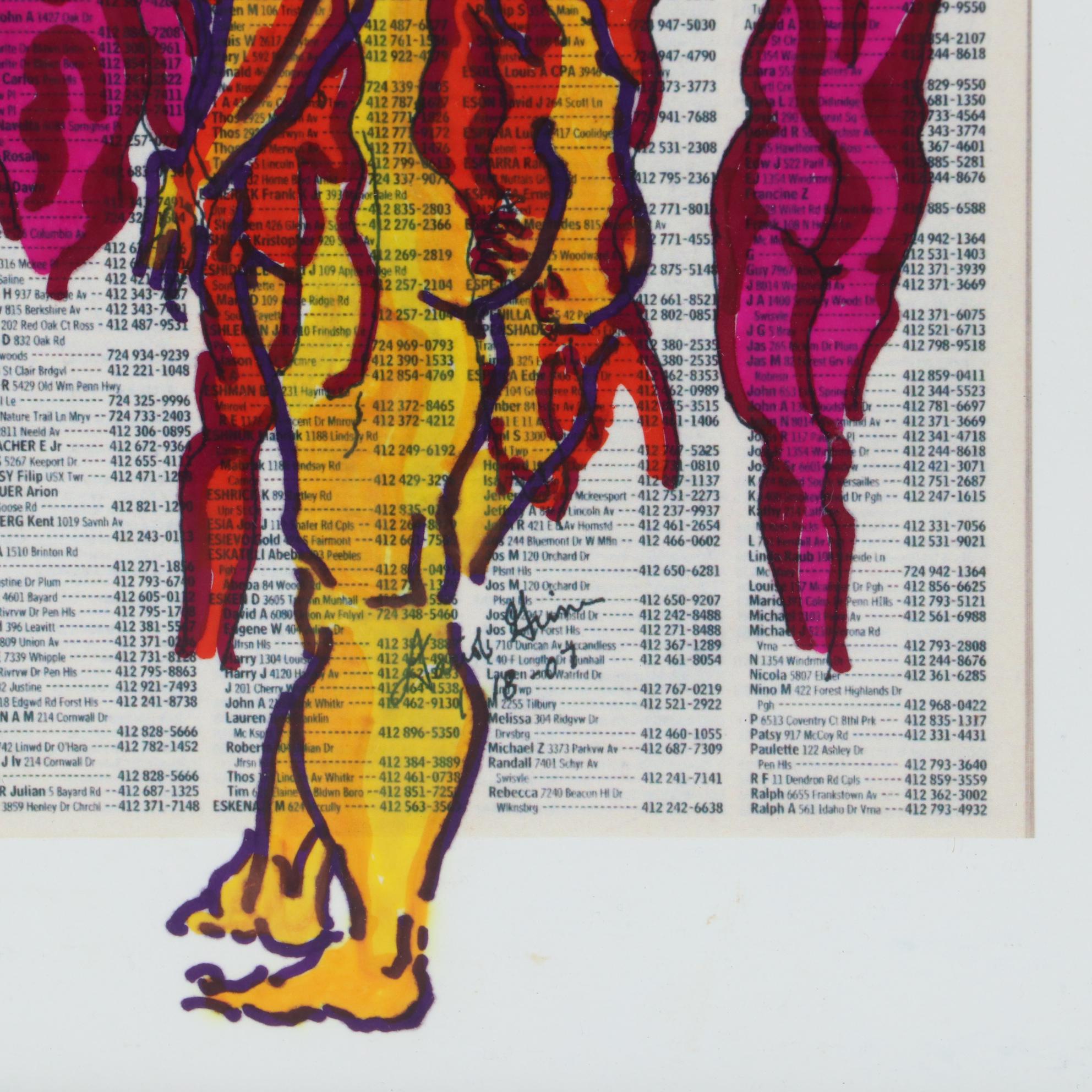 David Grim Marker Drawing of Life Model Figural Studies, 2007