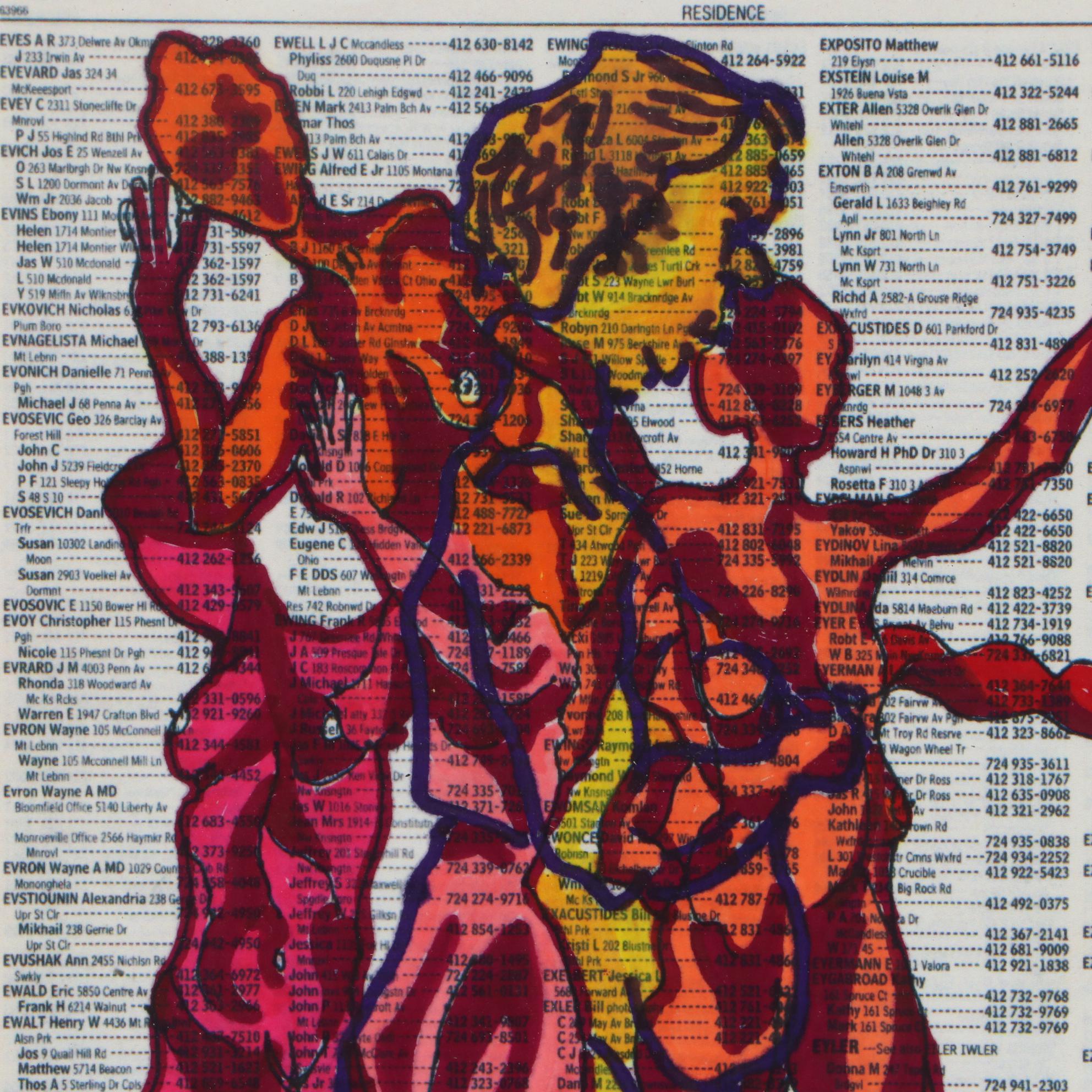 David Grim Marker Drawing of Life Model Figural Studies, 2007