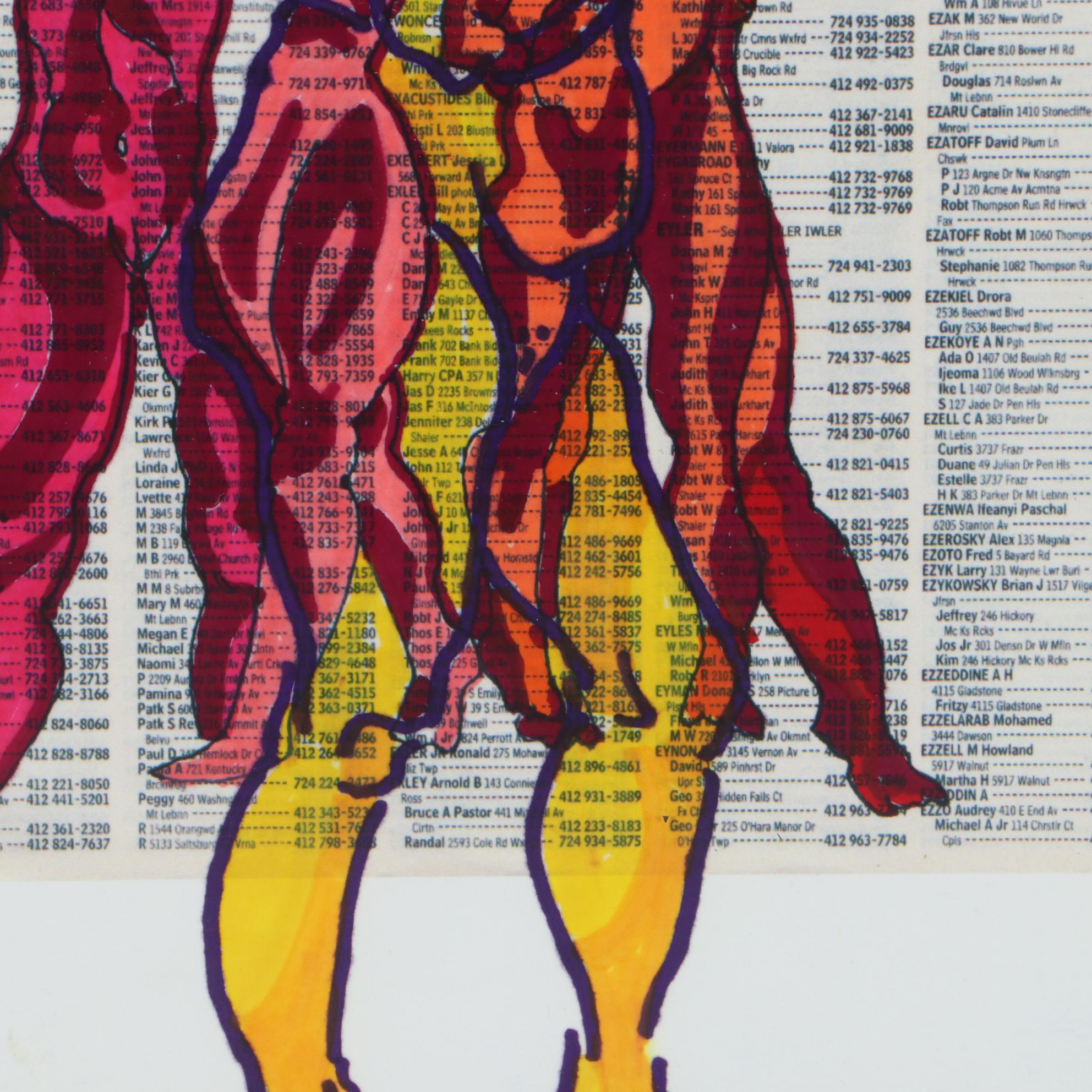 David Grim Marker Drawing of Life Model Figural Studies, 2007