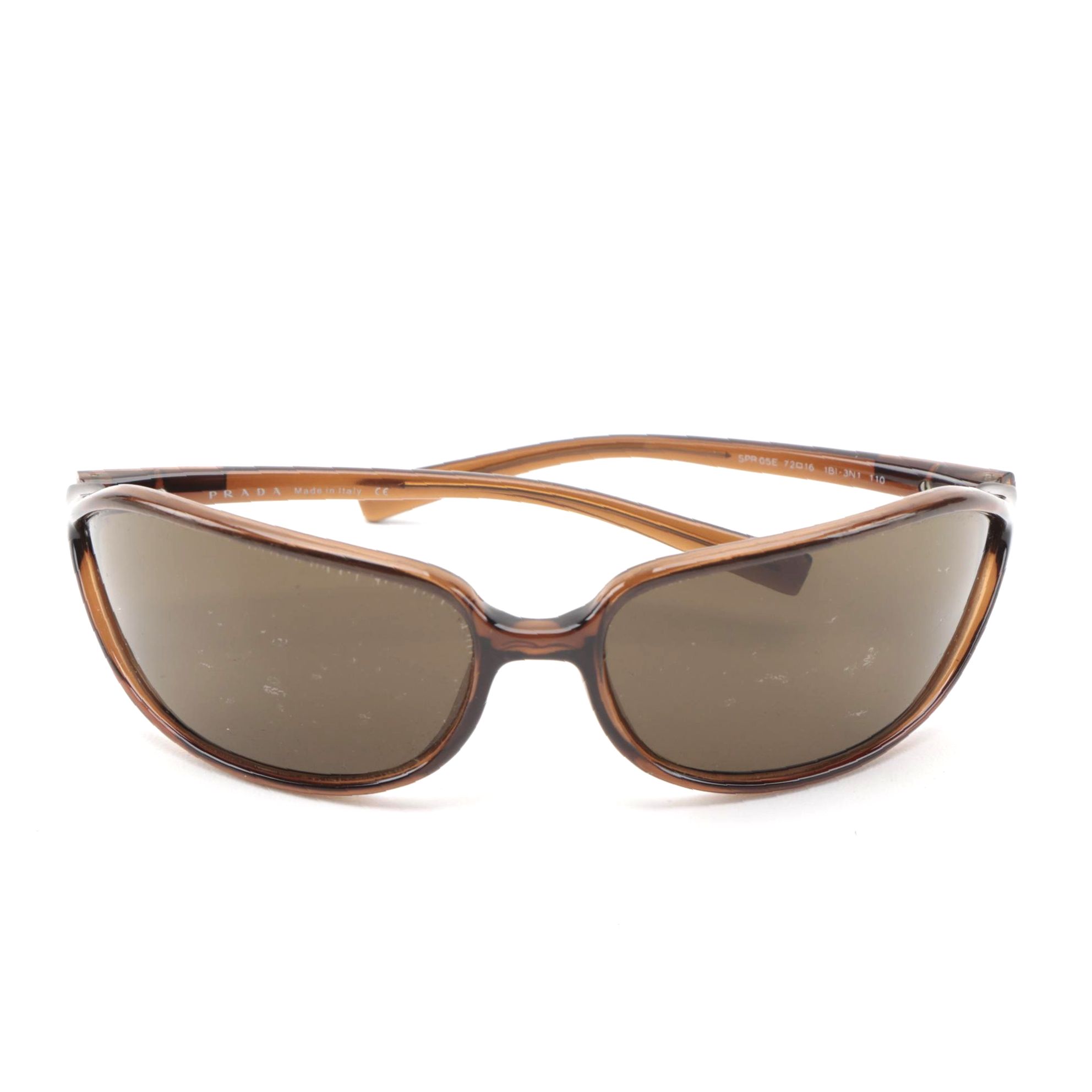 Prada SPR05E Brown Wrap Sunglasses with Case