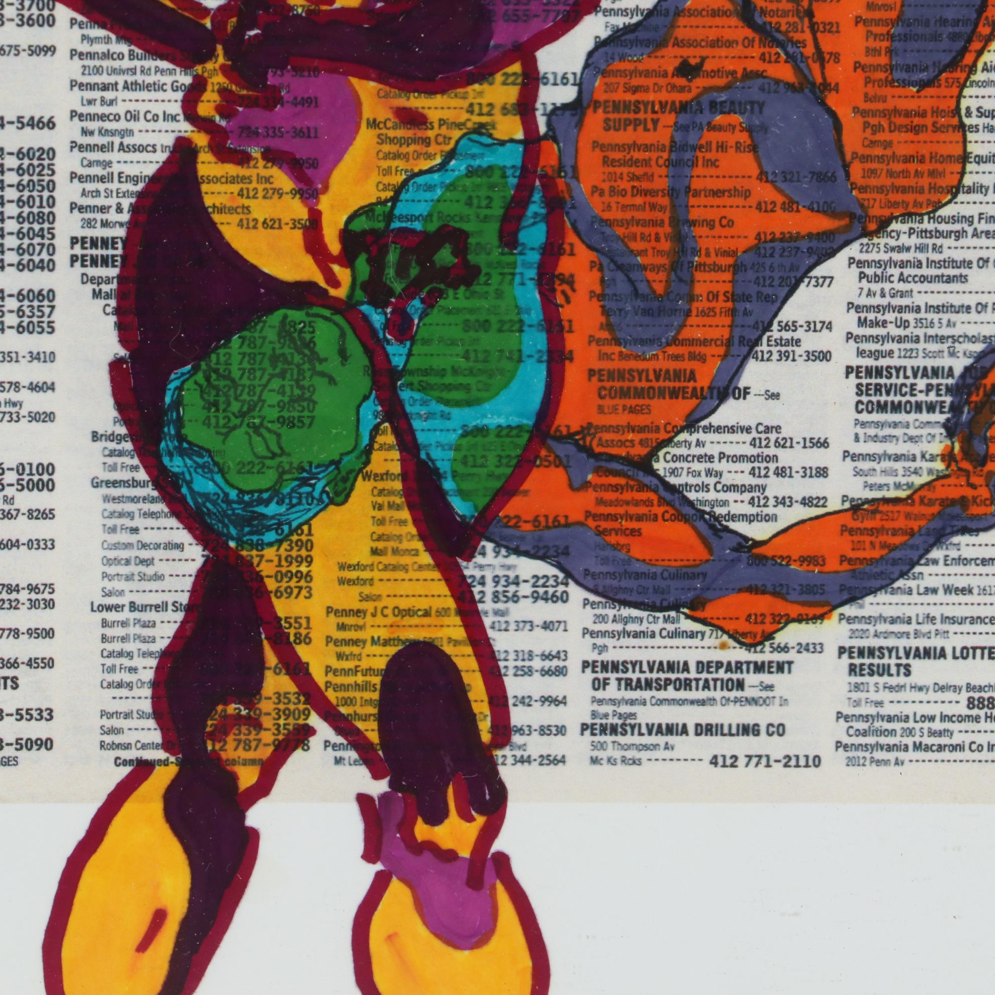 David Grim Marker Drawing of Nude Figural Studies, 2008