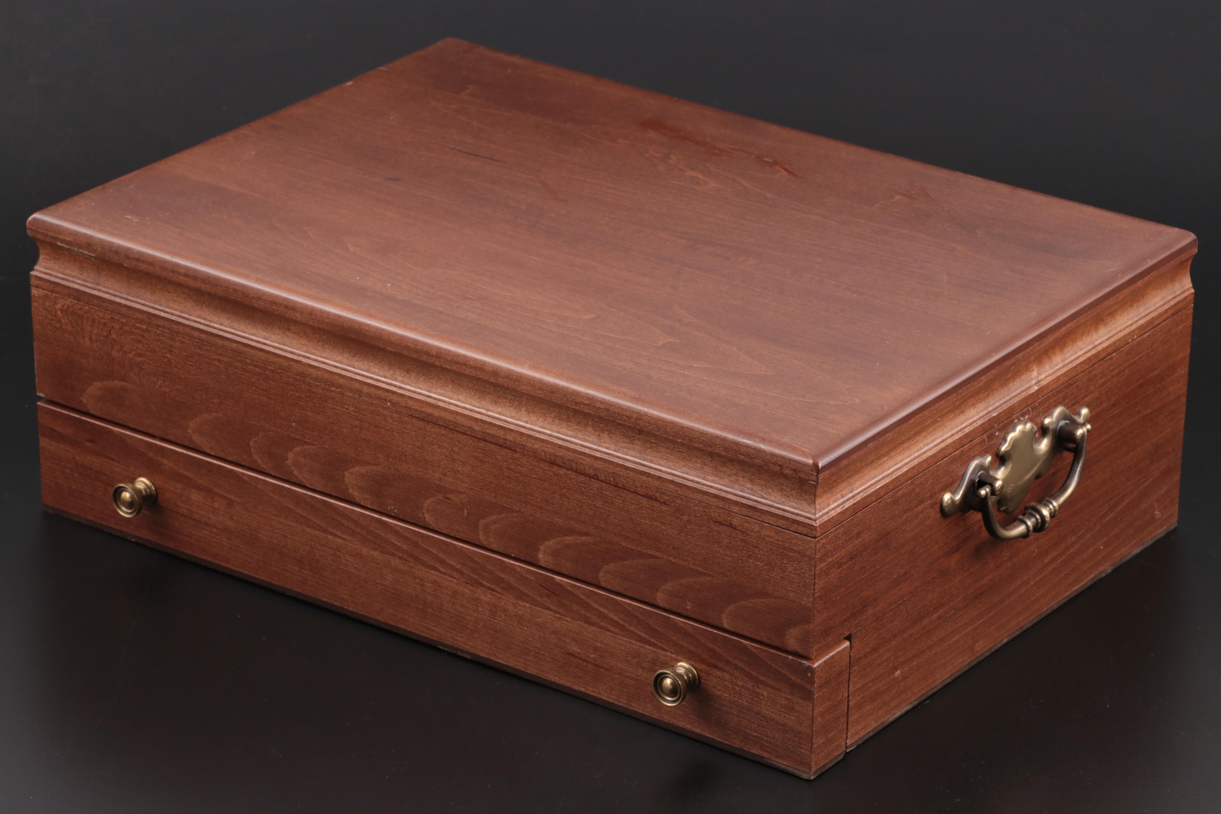 Cohr Denmark "Monica" Sterling Silver Flatware with Chest, Mid-20th Century