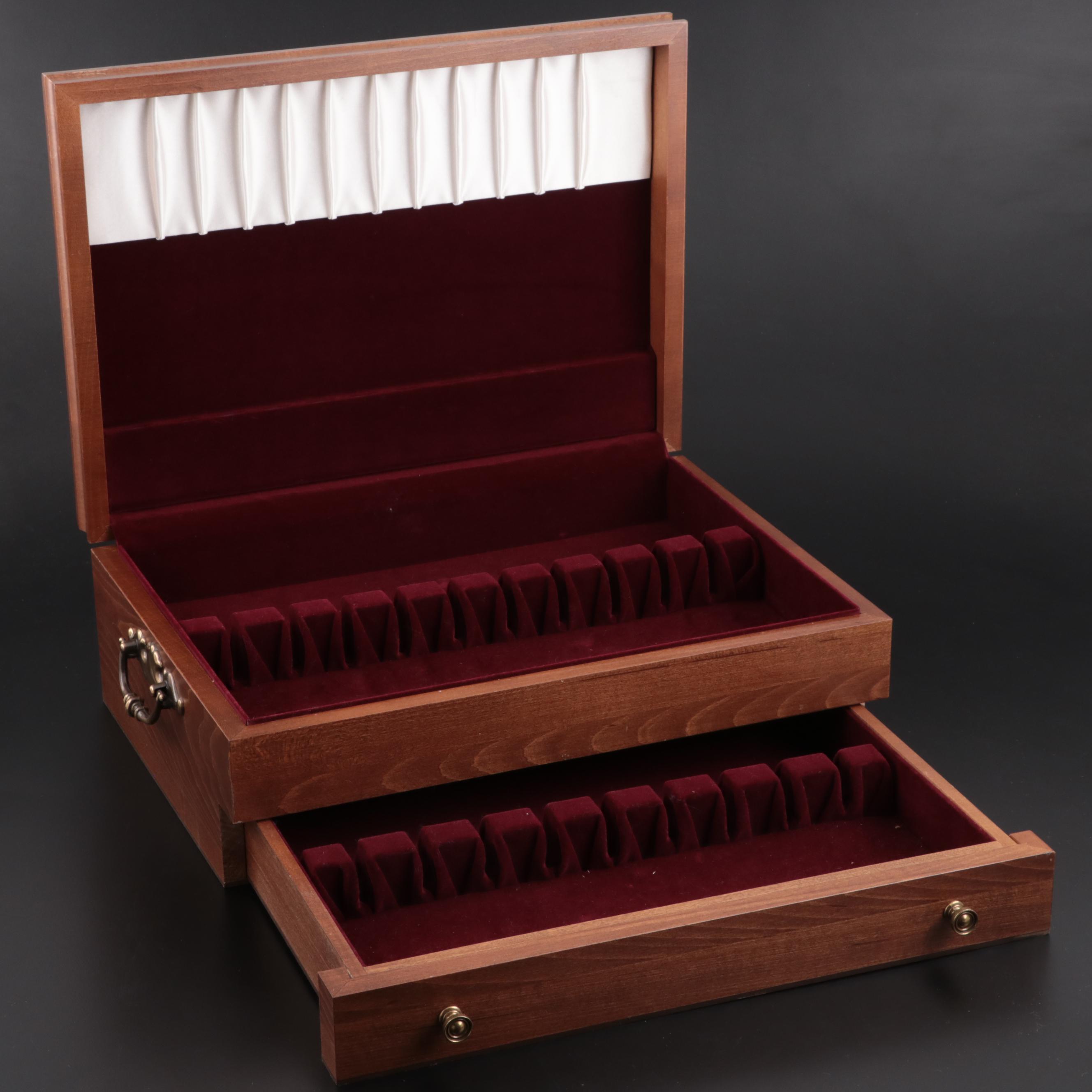 Cohr Denmark "Monica" Sterling Silver Flatware with Chest, Mid-20th Century