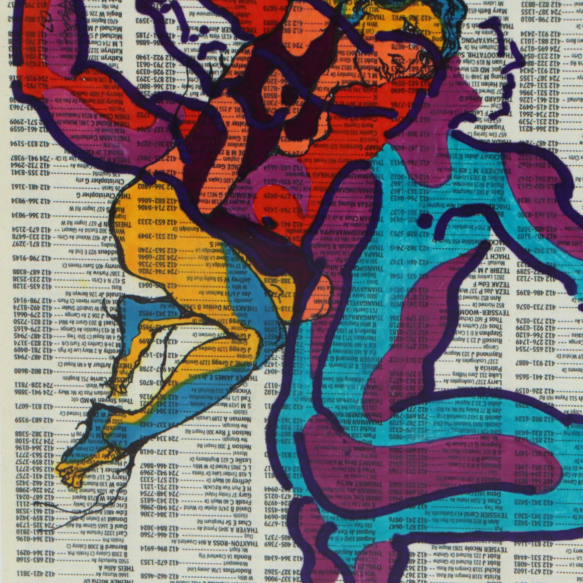 David Grim Marker Drawing of Nude Figural Studies, 2007