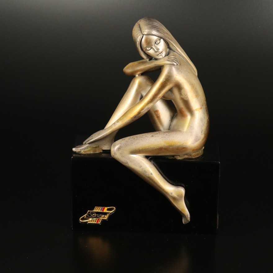 Brumal Italian Figural Female Nude Sculpture "Sogno di Adolescente"