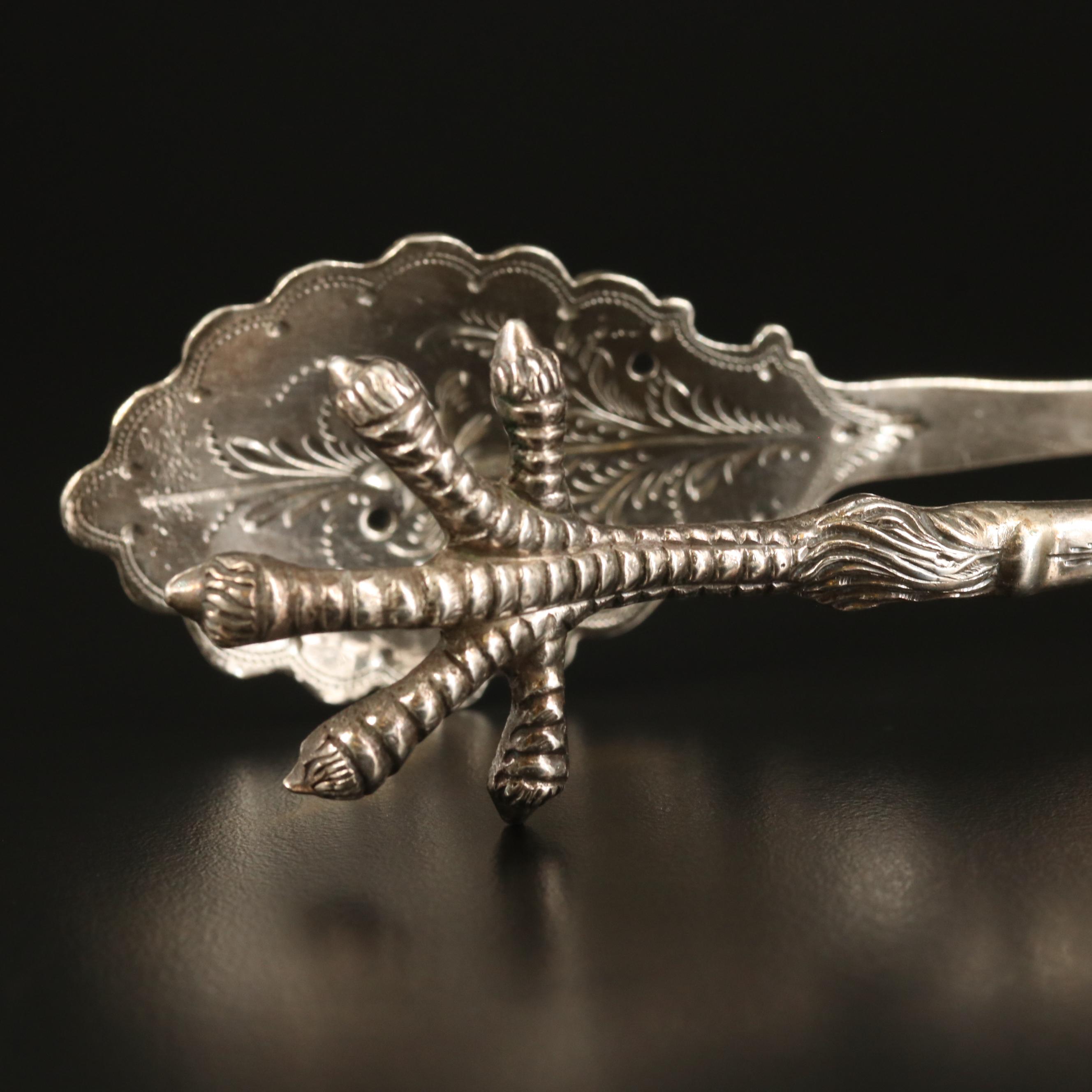 J. E. Caldwell & Co. Chased Sterling Silver Salad Tongs