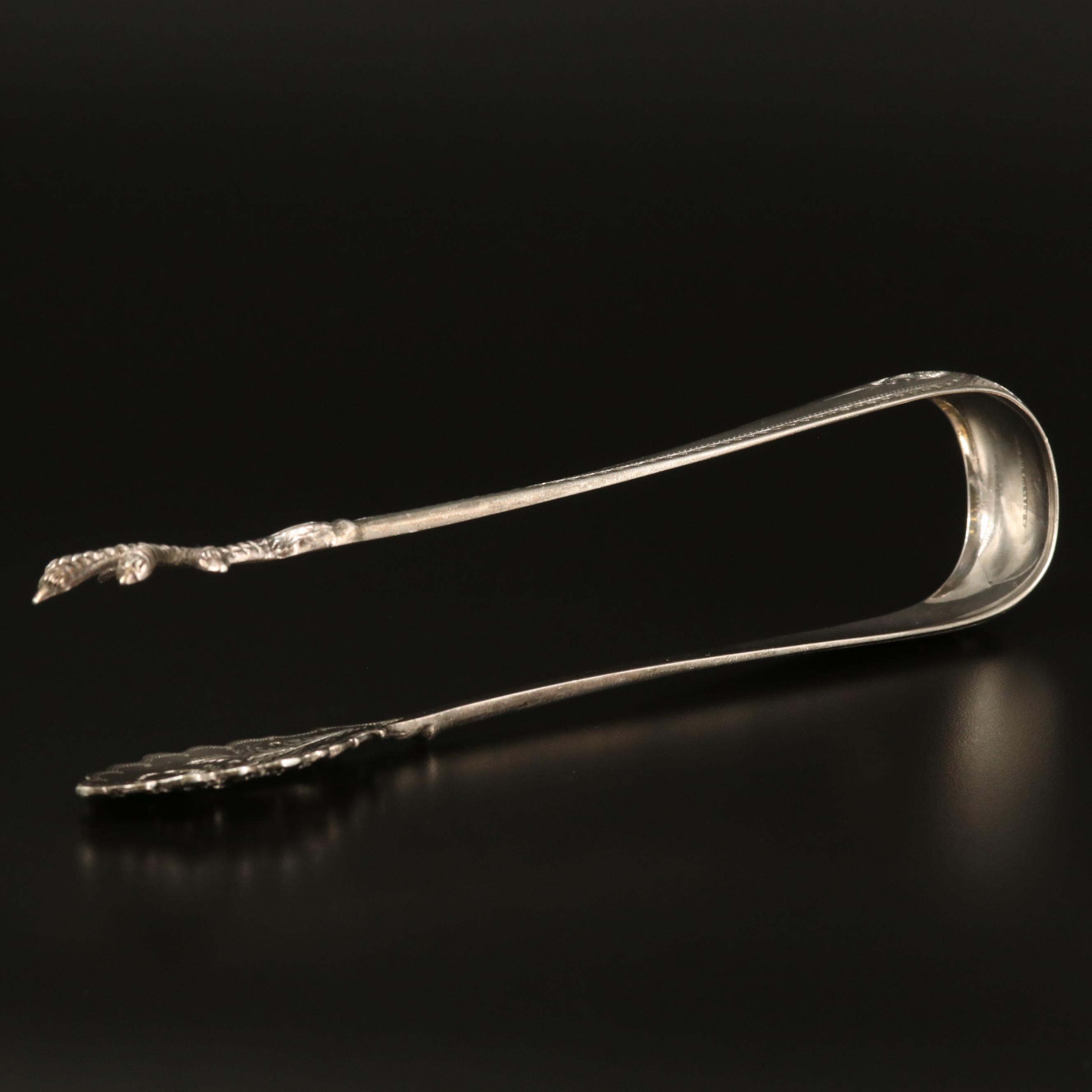 J. E. Caldwell & Co. Chased Sterling Silver Salad Tongs