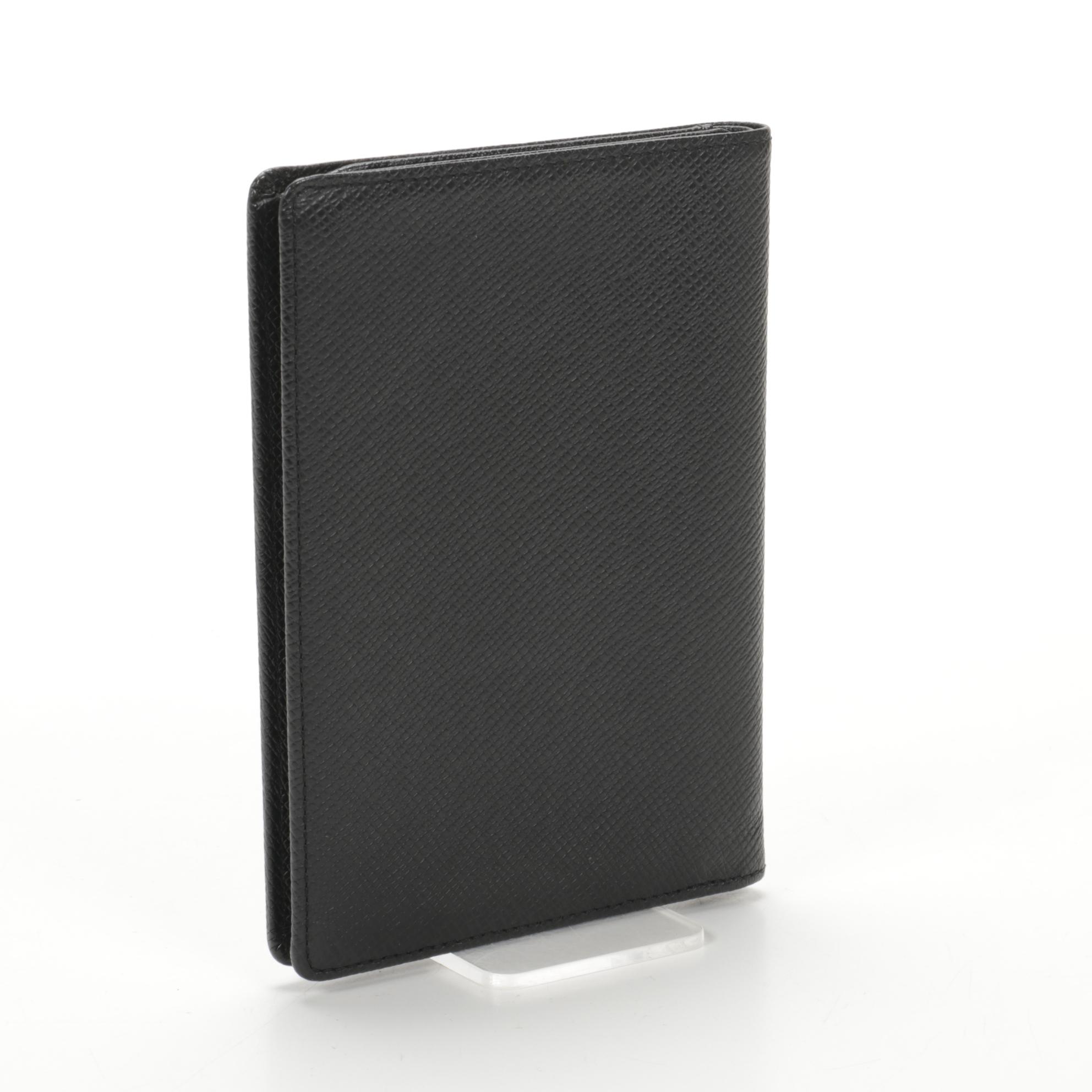 Louis Vuitton Passport Holder in Black Taiga Leather