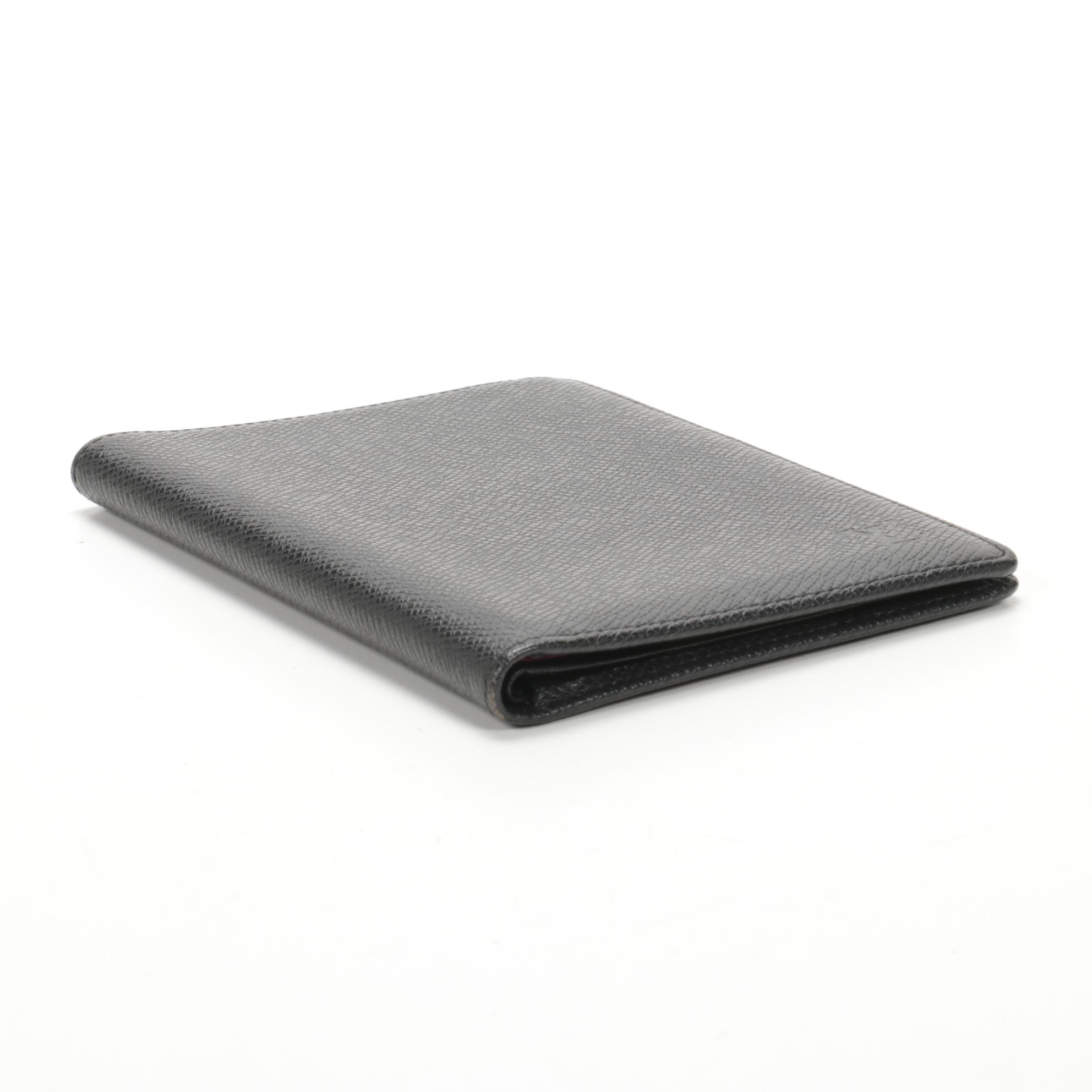 Louis Vuitton Passport Holder in Black Taiga Leather