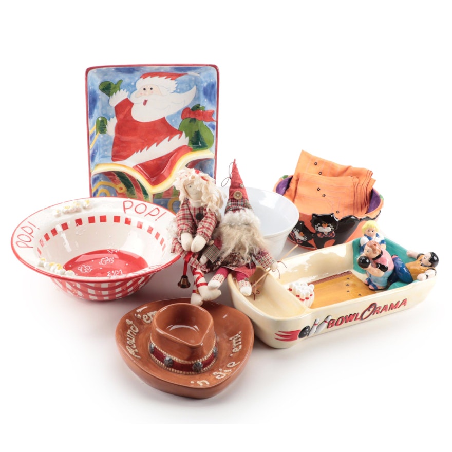 Patti Cappell and Other Ceramic Holiday and Novelty Serveware and Tableware