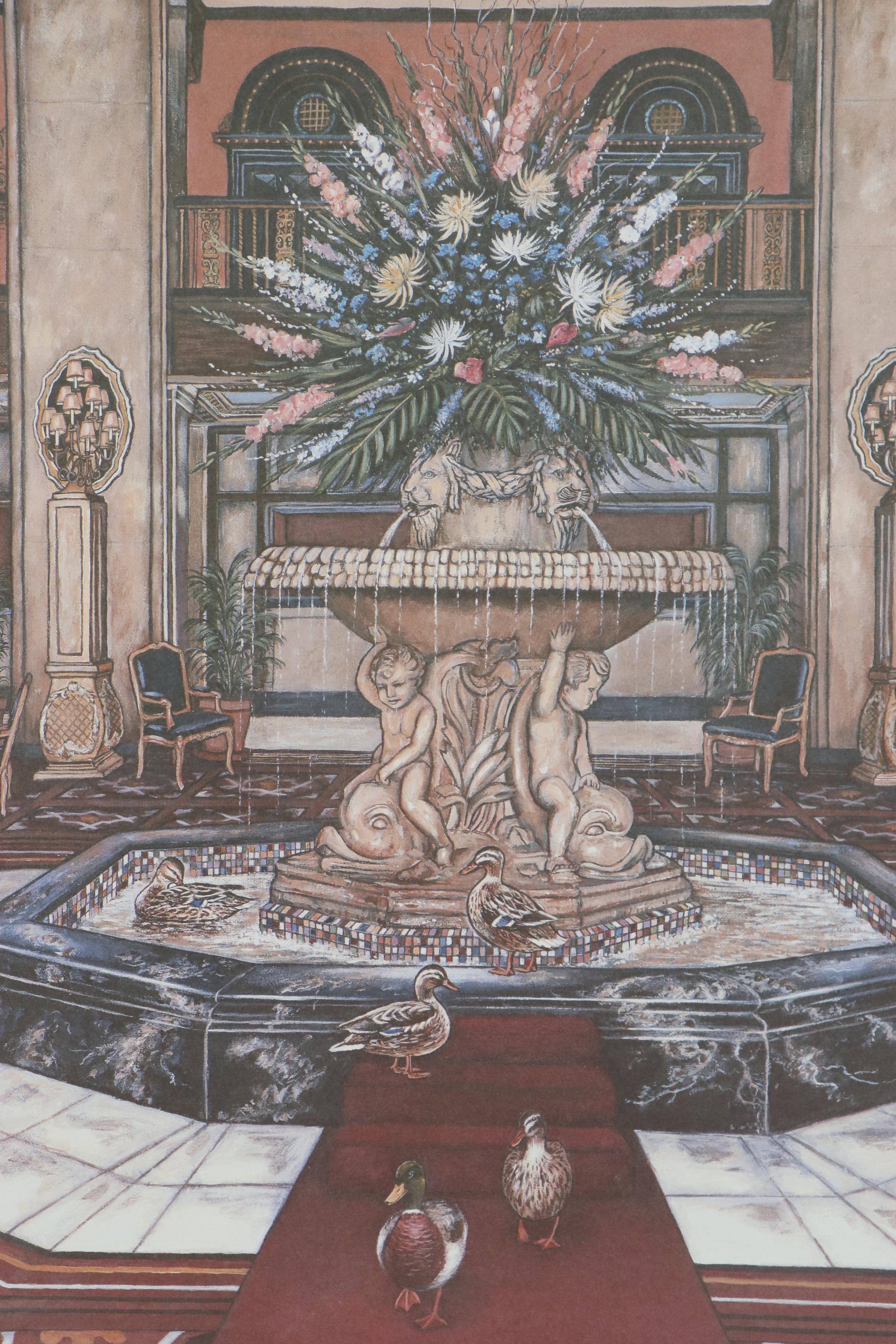 Louise Dunavant Offset Lithograph "Peabody Pets," Late 20th Century