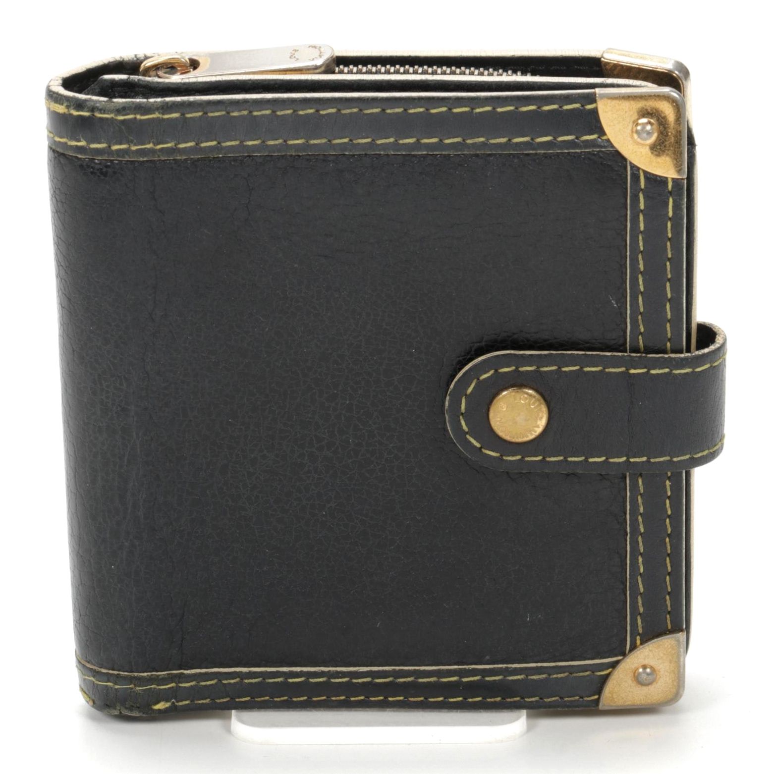 Louis Vuitton Compact Zippy Wallet in Black Suhali Leather