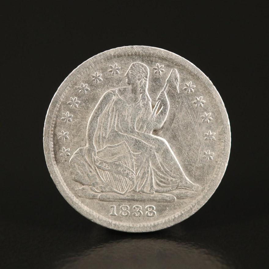 1838 Liberty Seated Silver Half Dime