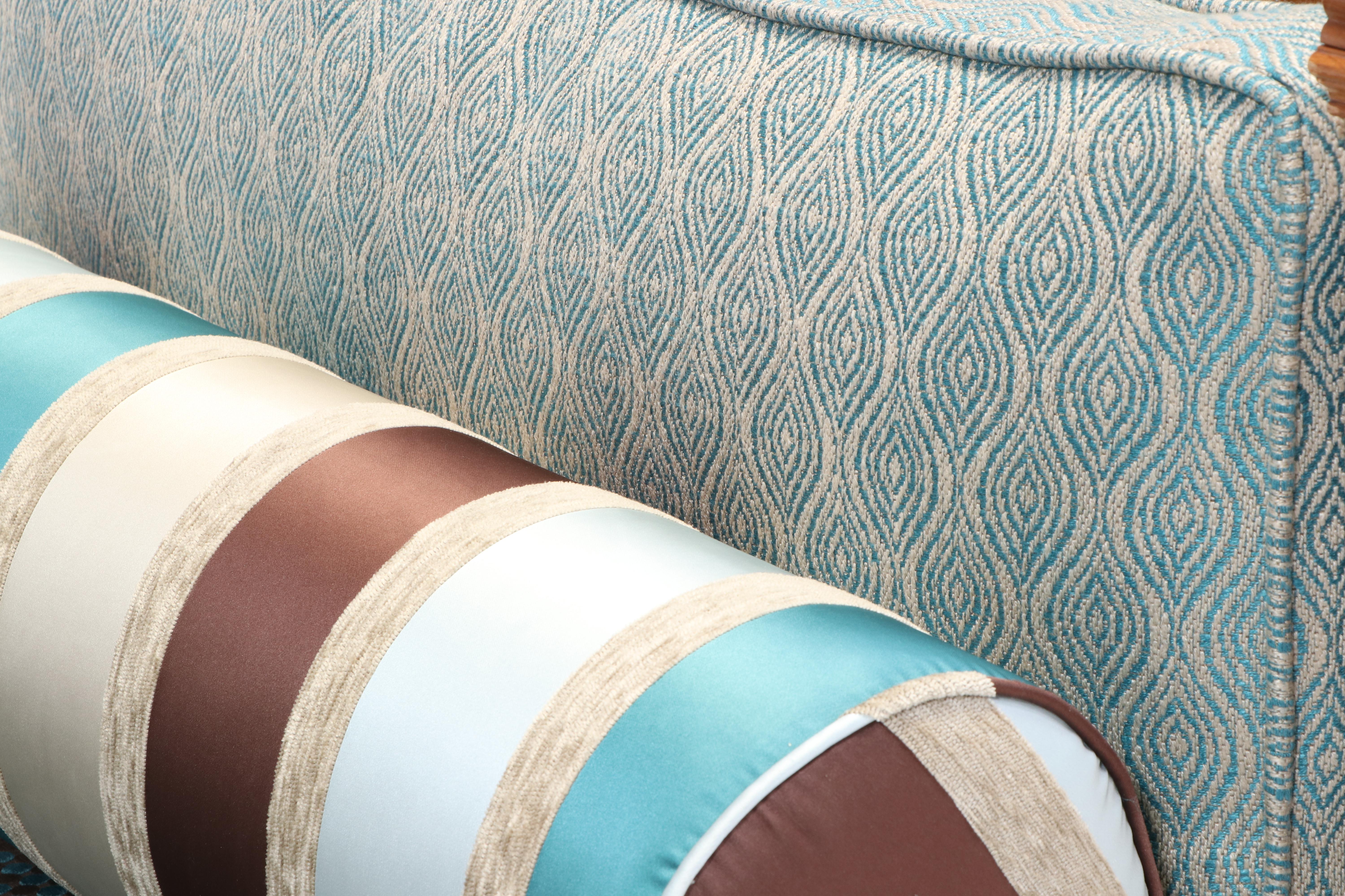 French Lit en Bateau Wood Bed with Upholstered Mattress, Mid to Late 19th C.